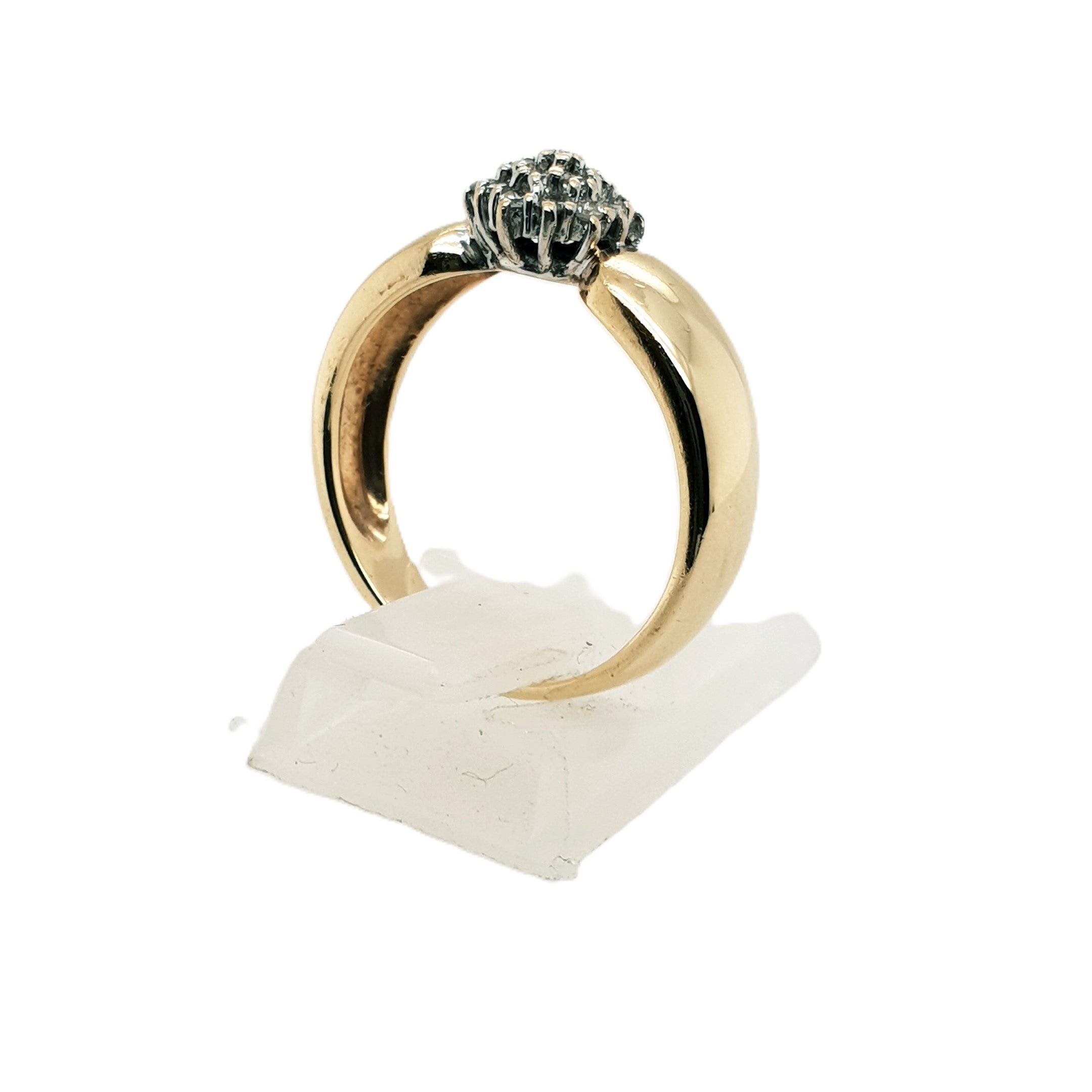 Diamant Gelbgold Weißgold Ring 585 14kt Gr. 55