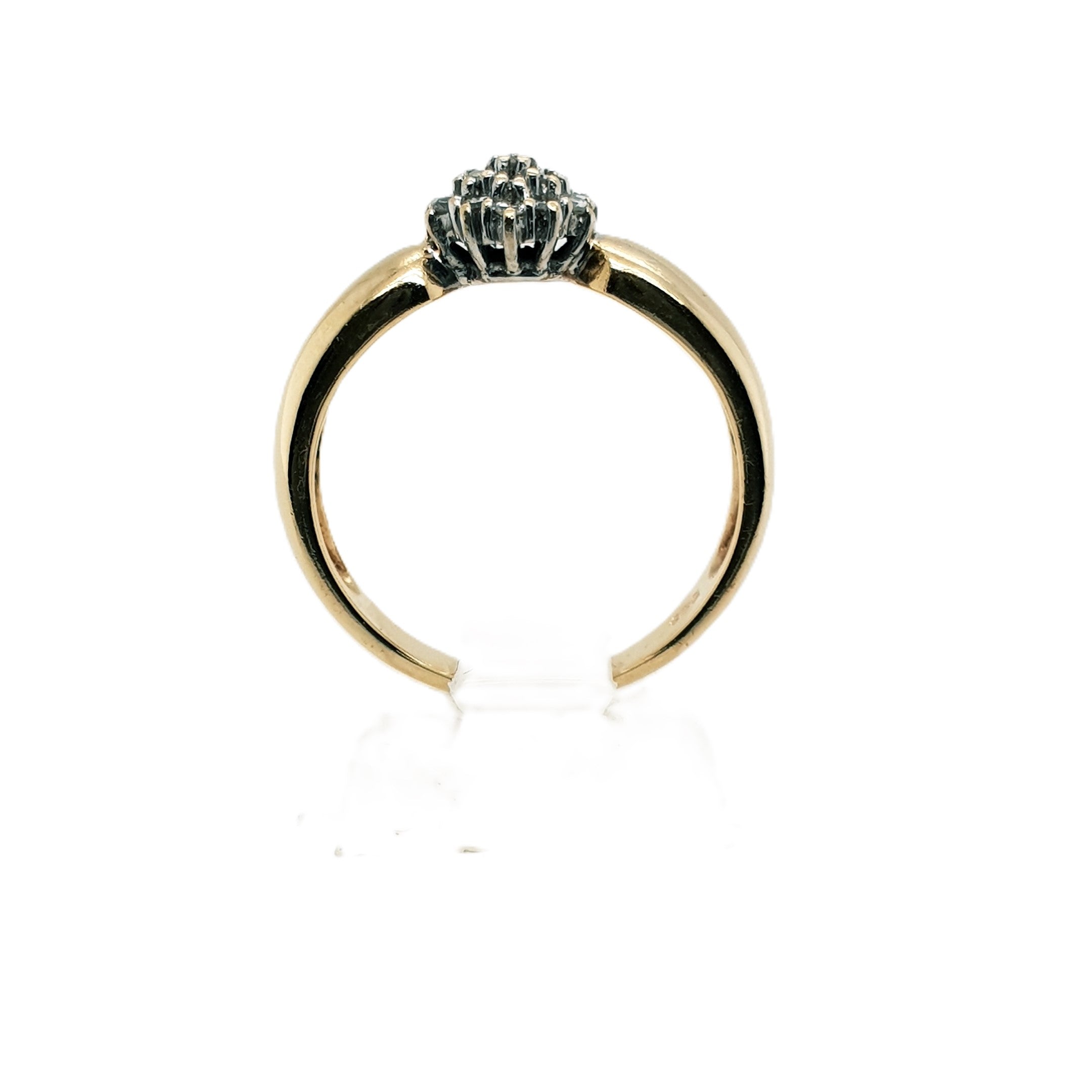 Diamant Gelbgold Weißgold Ring 585 14kt Gr. 55