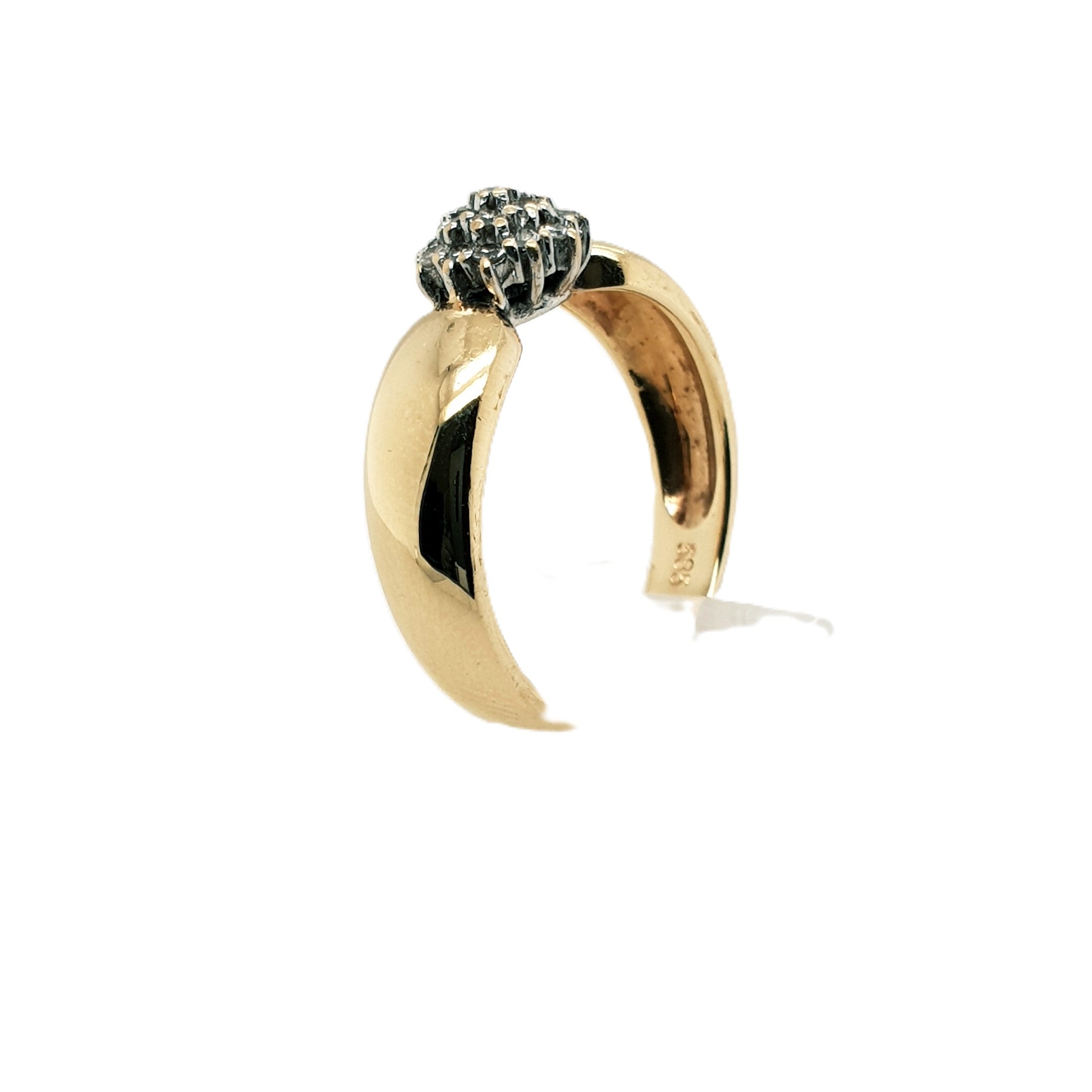 Diamant Gelbgold Weißgold Ring 585 14kt Gr. 55