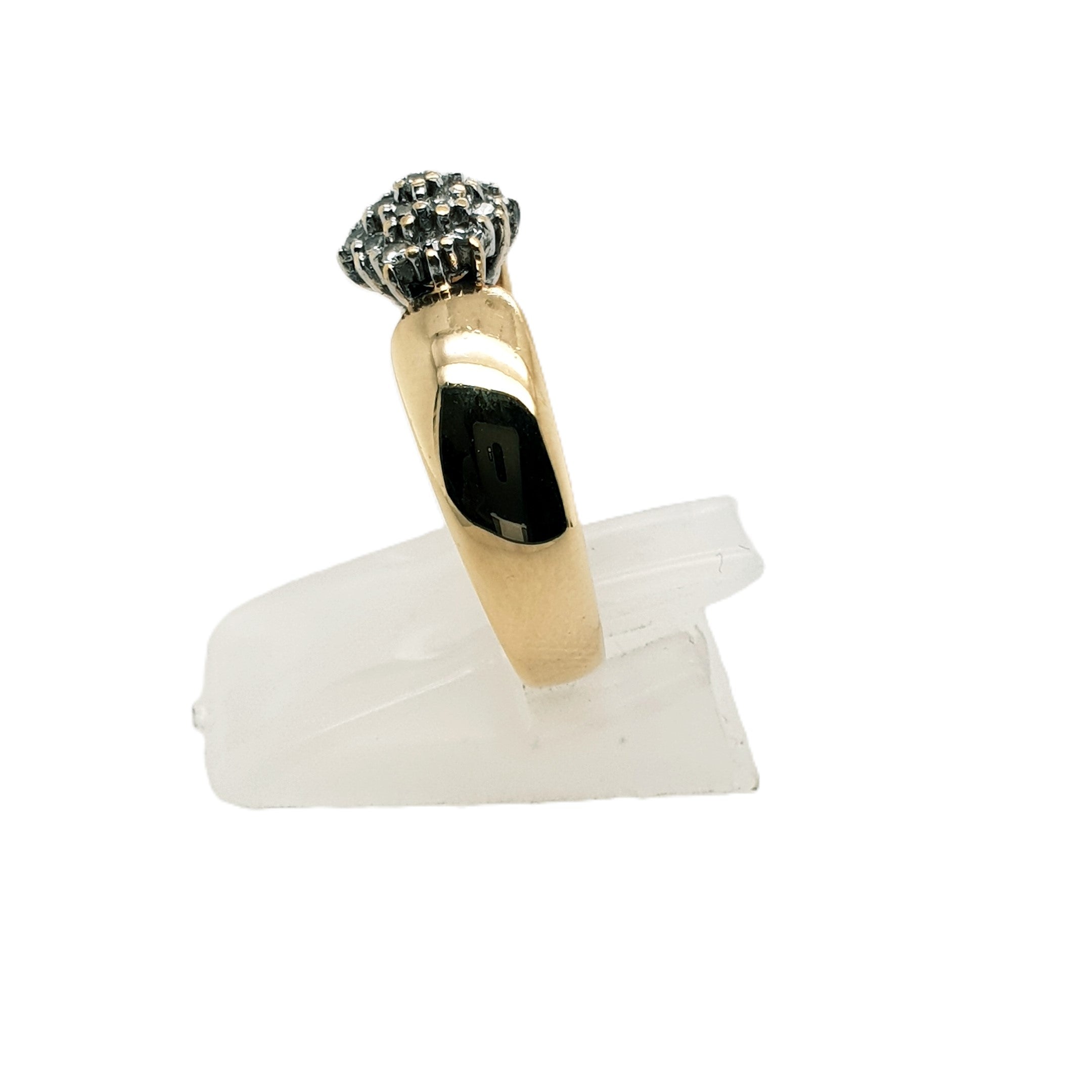 Diamant Gelbgold Weißgold Ring 585 14kt Gr. 55