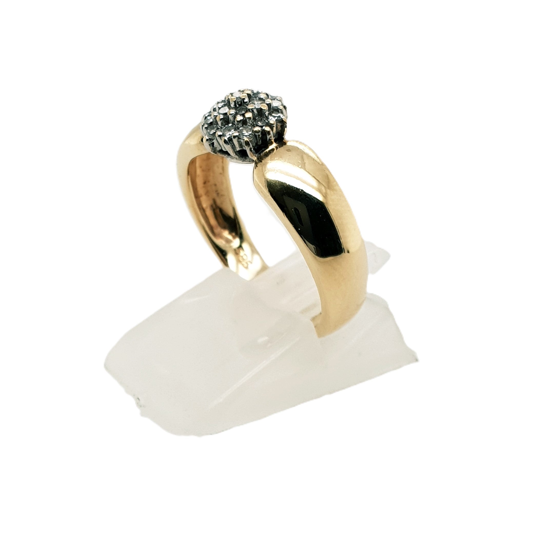 Diamant Gelbgold Weißgold Ring 585 14kt Gr. 55