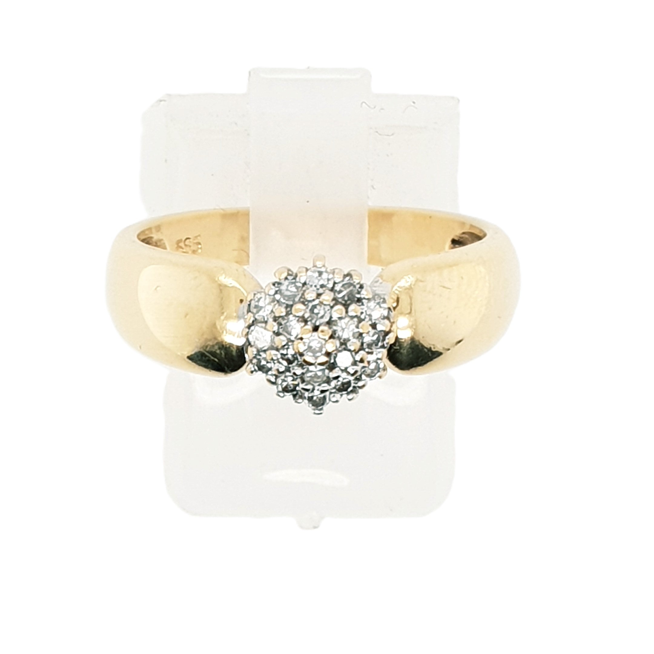 Diamant Gelbgold Weißgold Ring 585 14kt Gr. 55