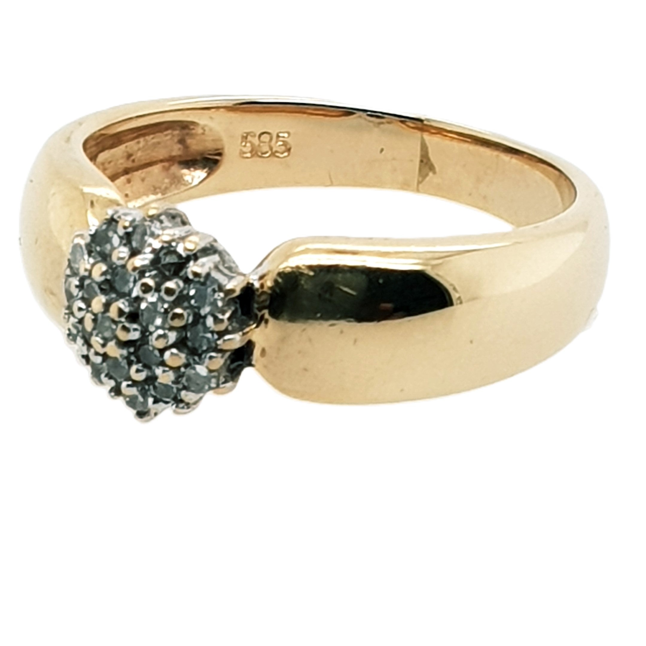 Diamant Gelbgold Weißgold Ring 585 14kt Gr. 55