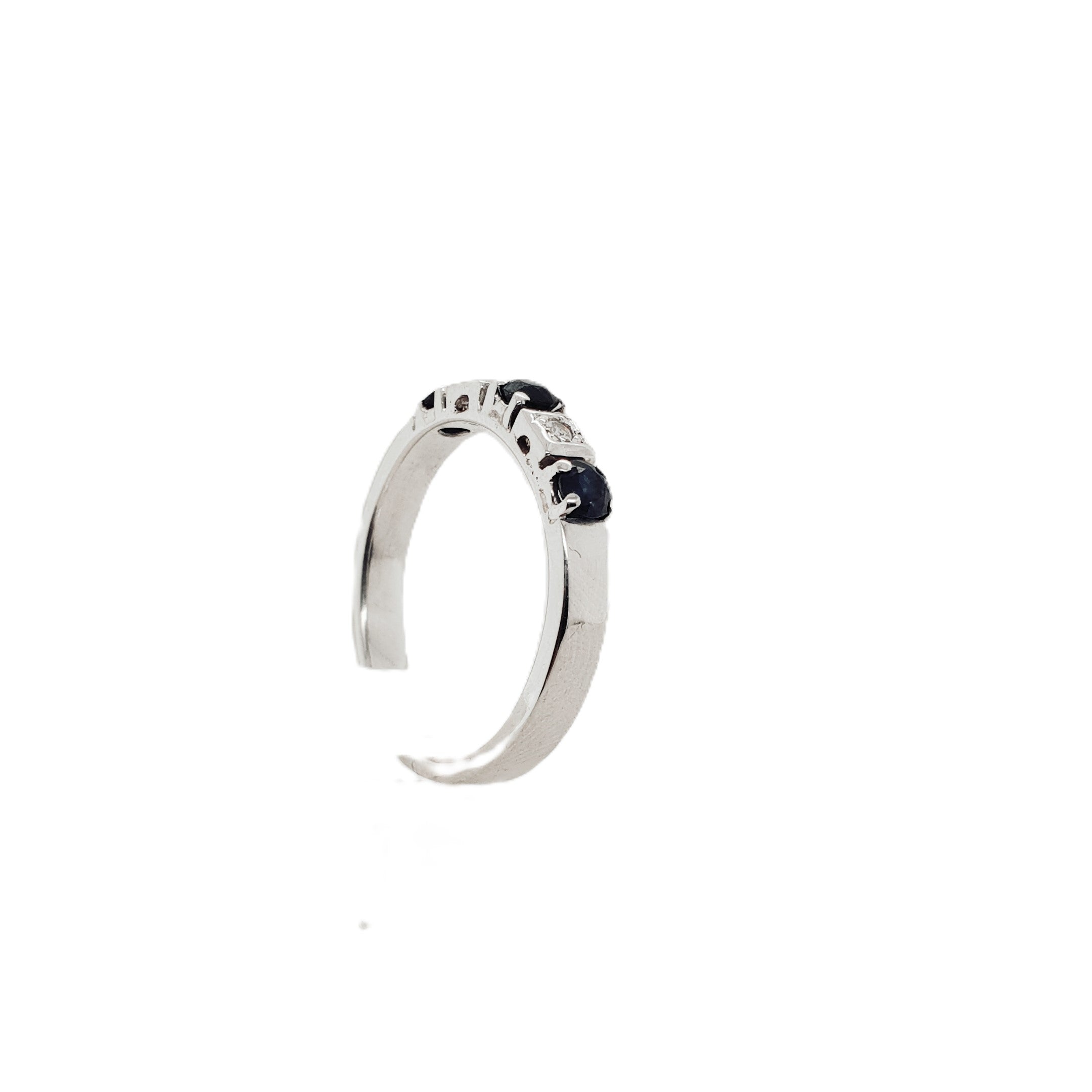 Brillant Saphir Weißgold Ring 585 14kt Gr.58
