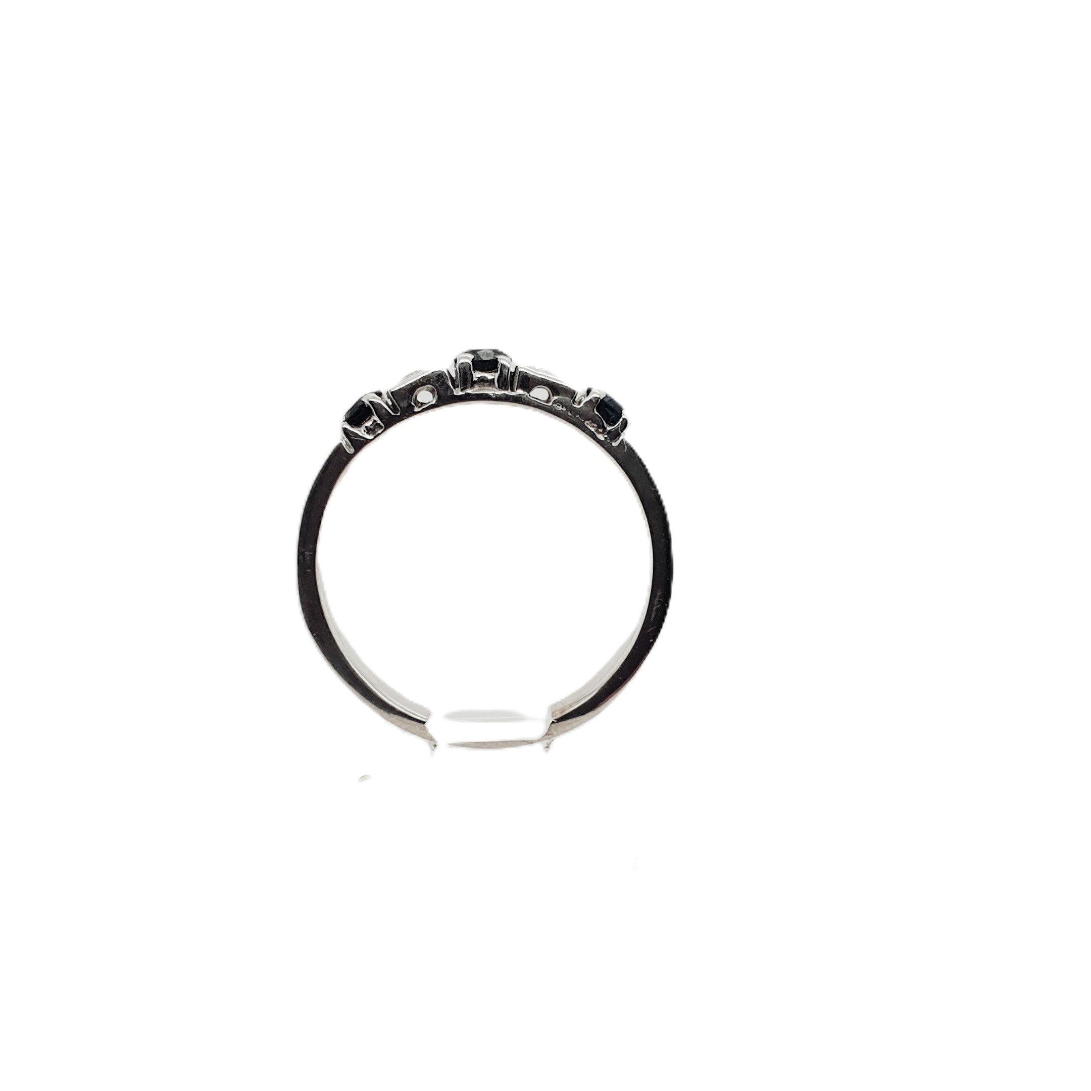 Brillant Saphir Weißgold Ring 585 14kt Gr.58