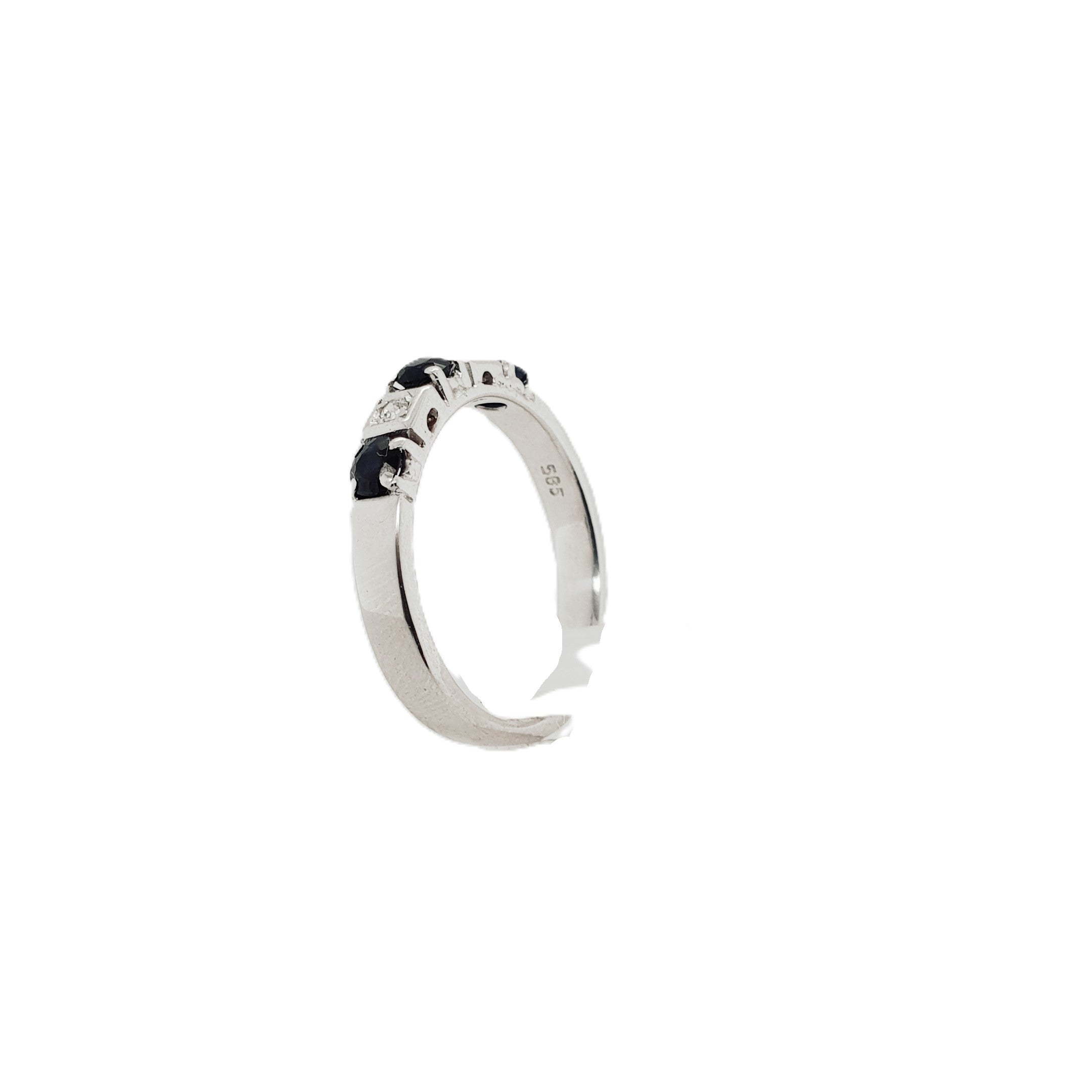Brillant Saphir Weißgold Ring 585 14kt Gr.58