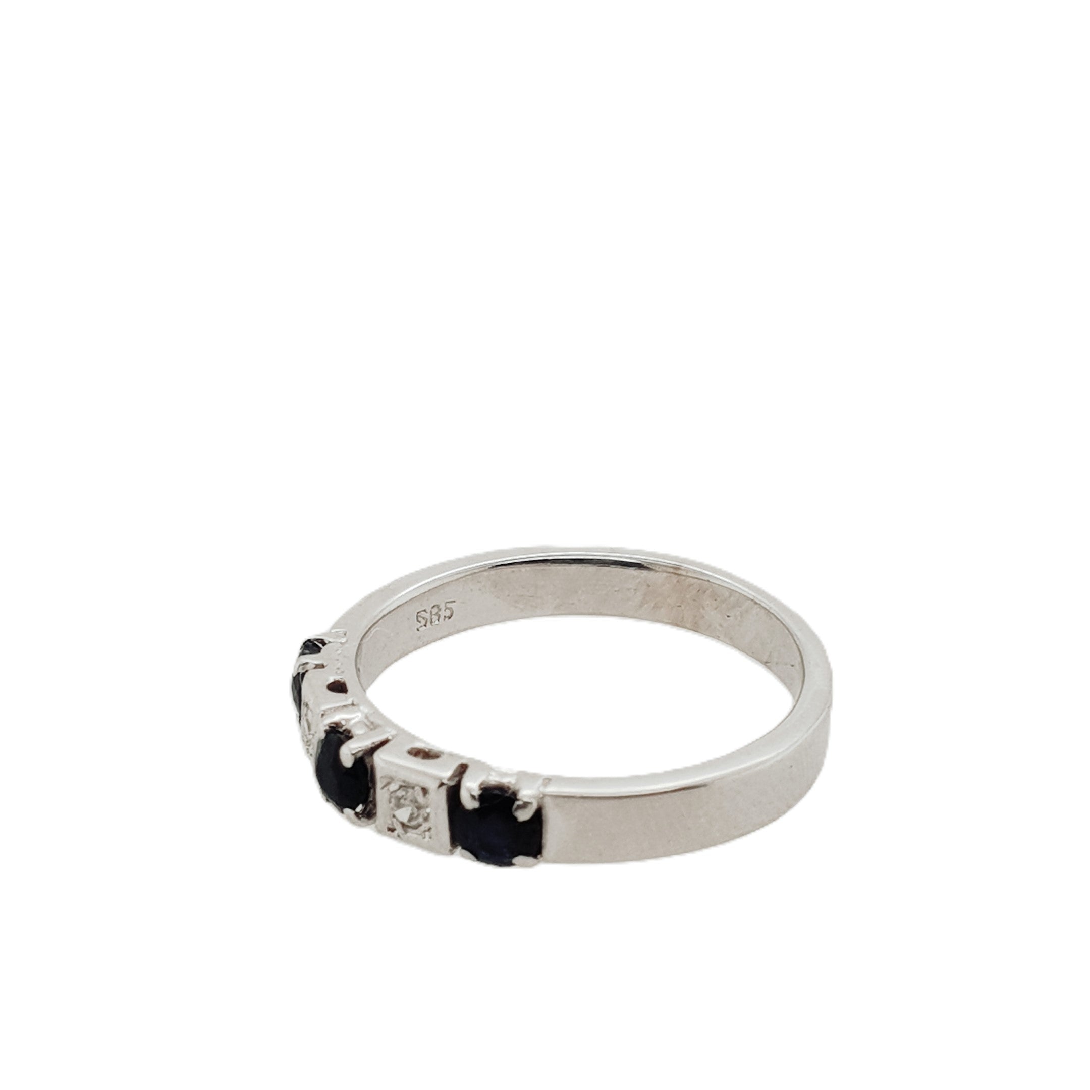 Brillant Saphir Weißgold Ring 585 14kt Gr.58