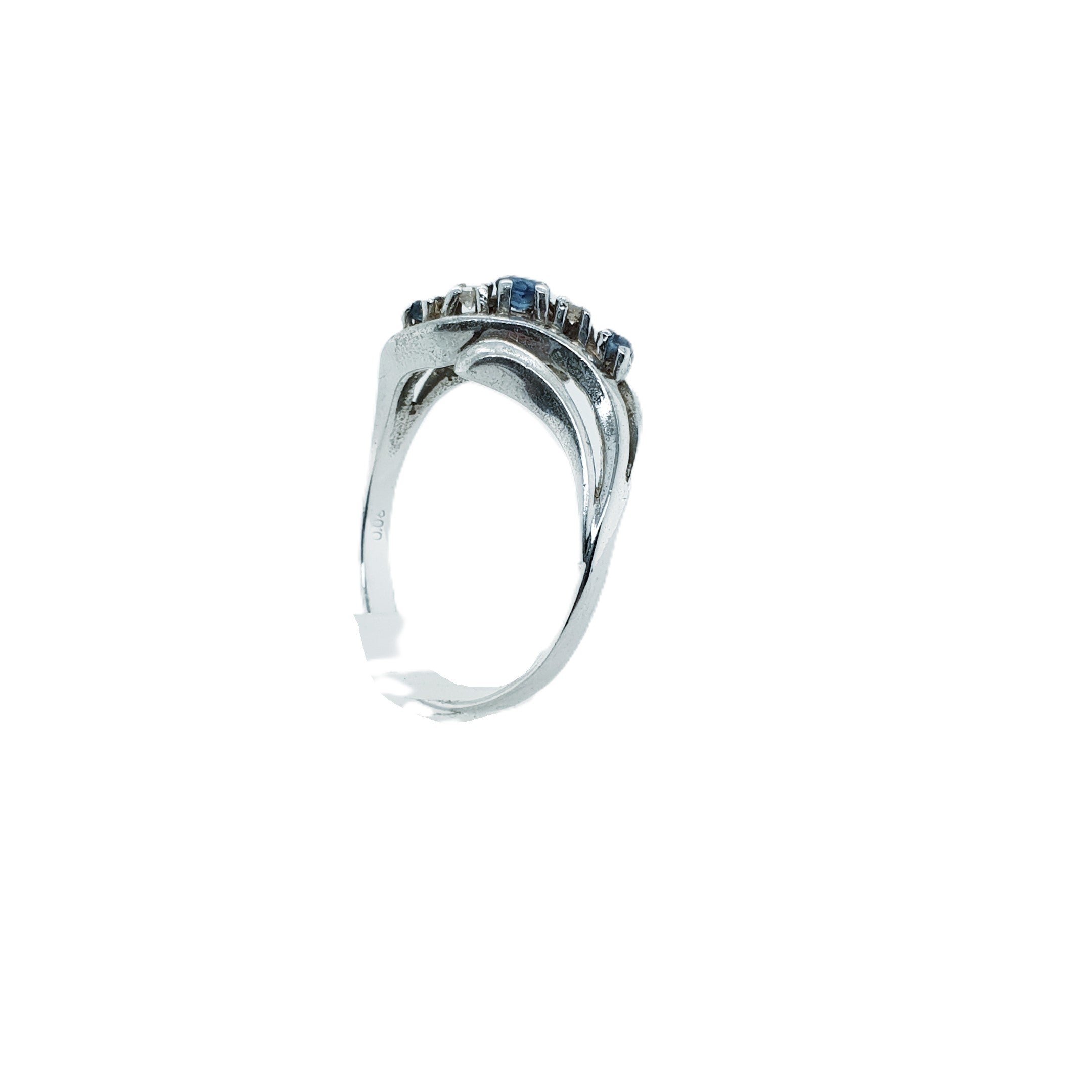 Brillant Saphir Weißgold Ring 585 14kt Gr.58