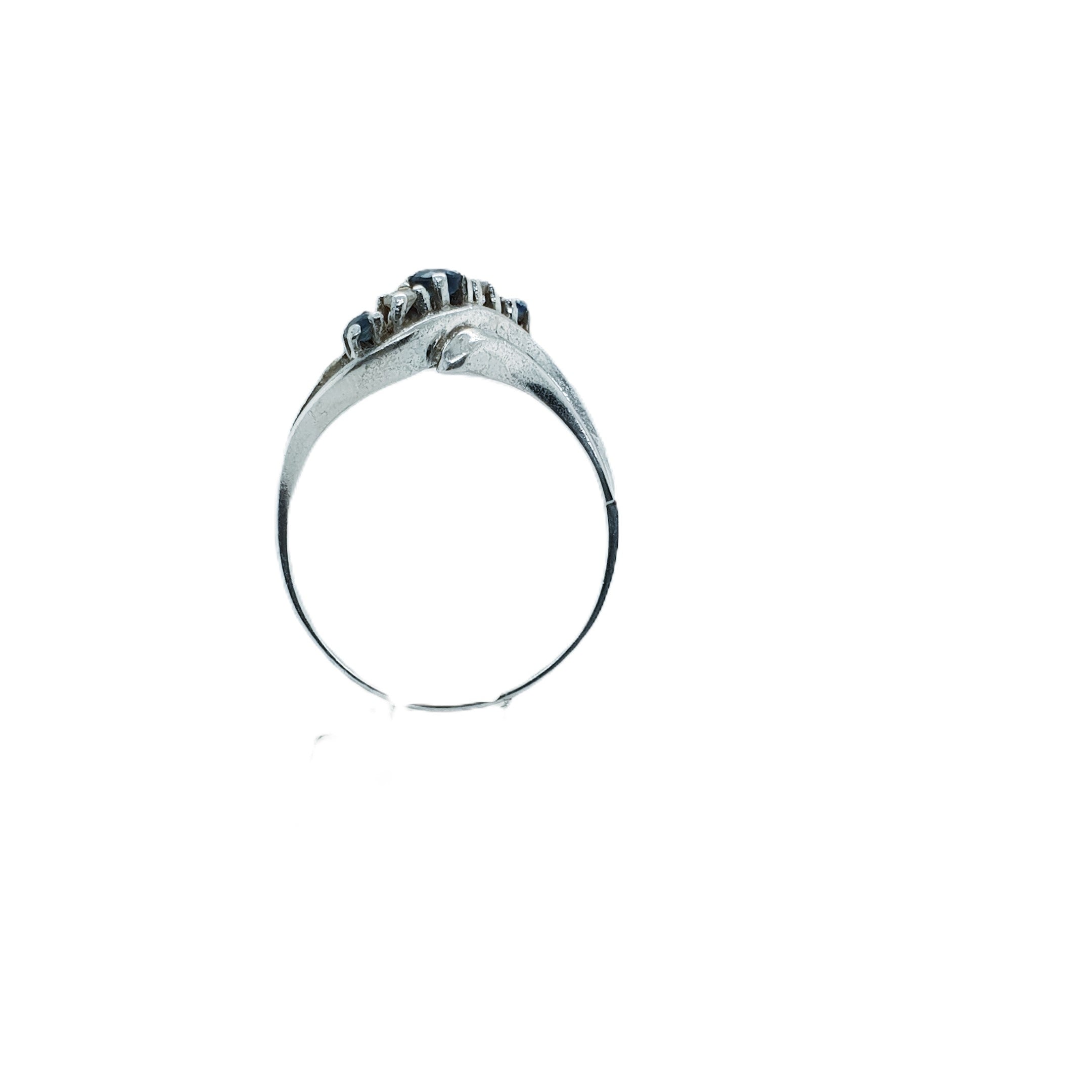 Brillant Saphir Weißgold Ring 585 14kt Gr.58