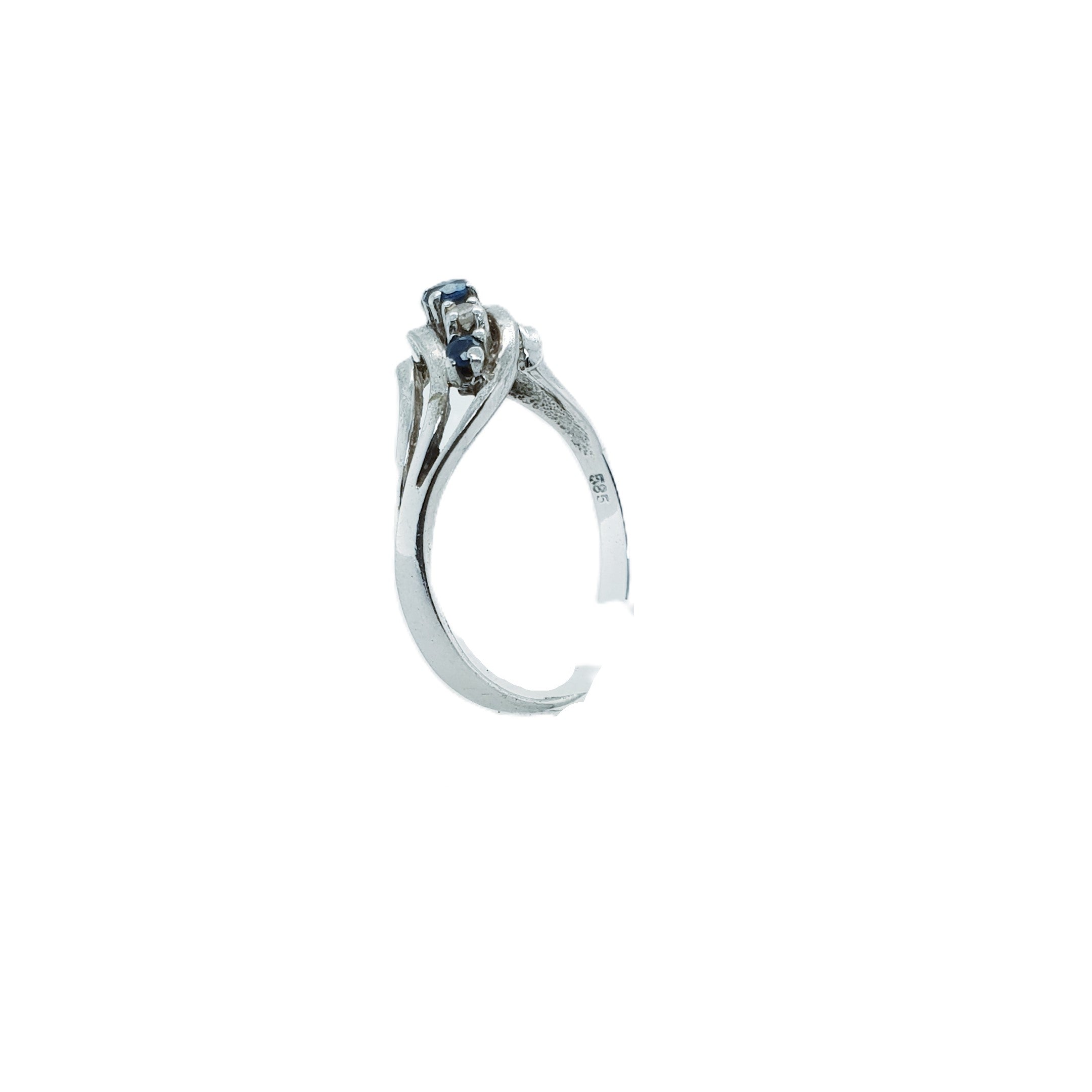 Brillant Saphir Weißgold Ring 585 14kt Gr.58