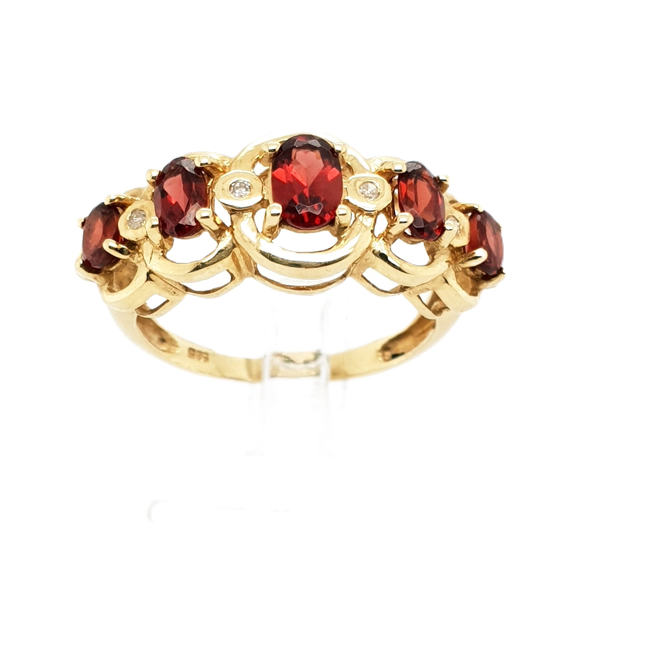 Brillant Granat Gold Ring 585 14kt Gr.56