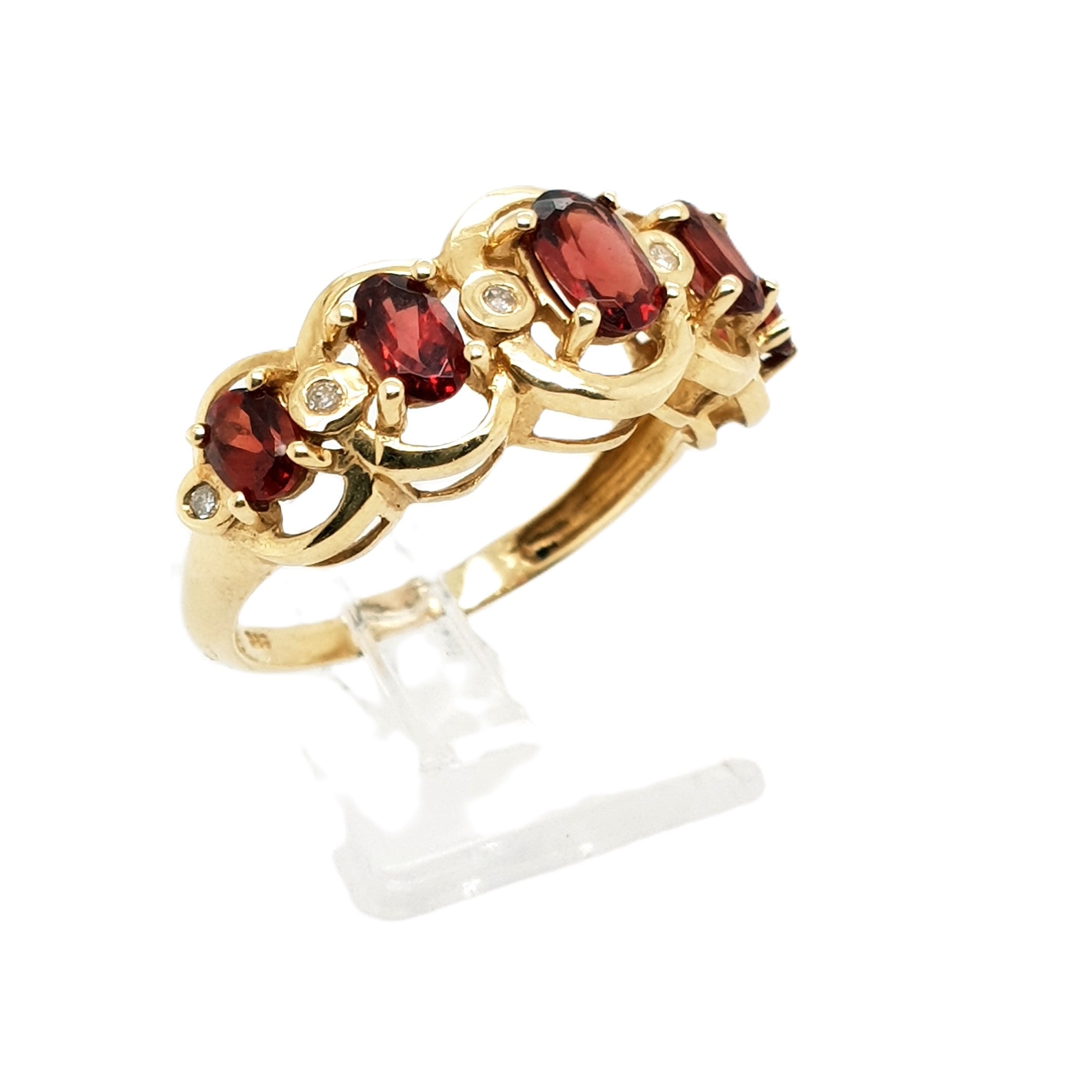 Brillant Granat Gold Ring 585 14kt Gr.56