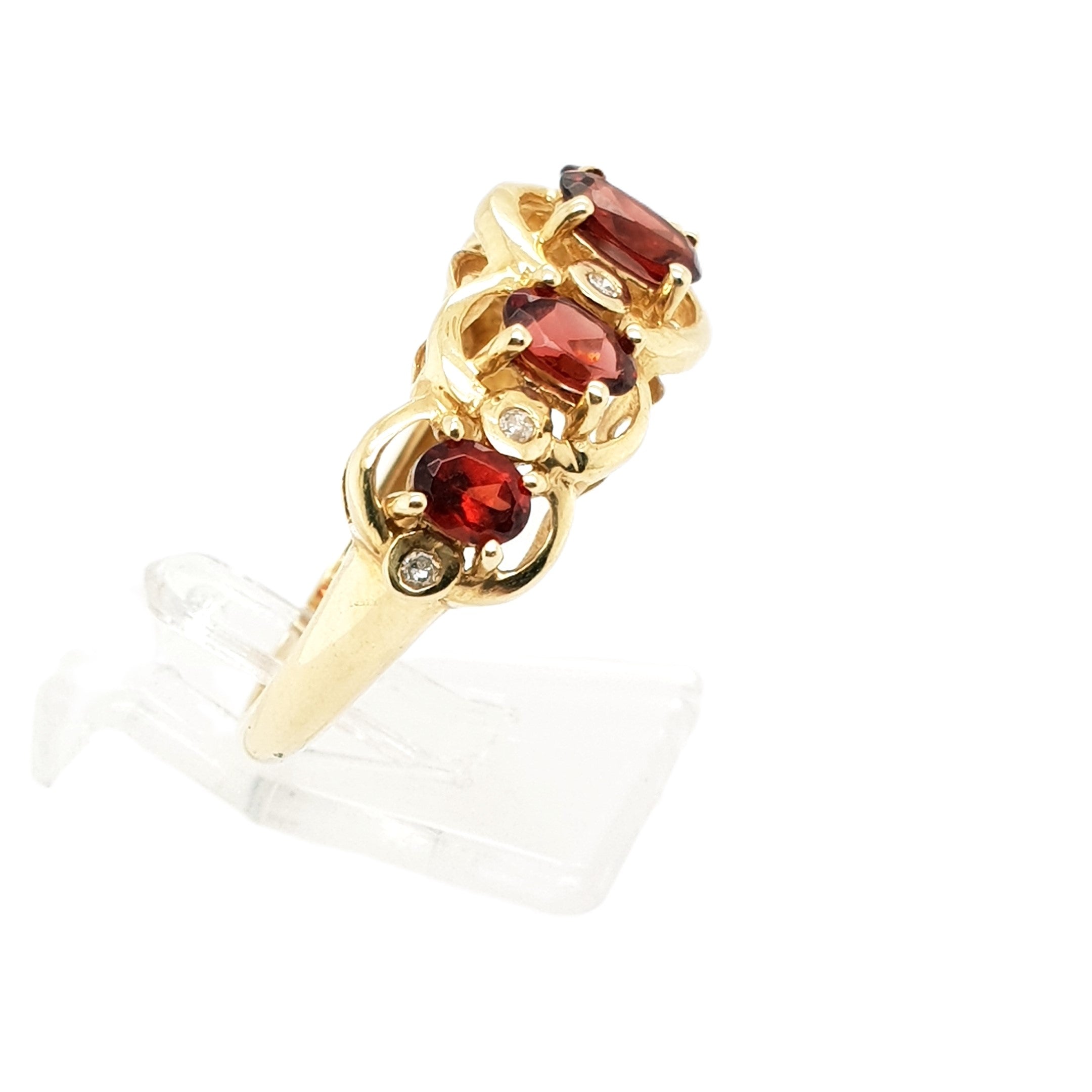 Brillant Granat Gold Ring 585 14kt Gr.56
