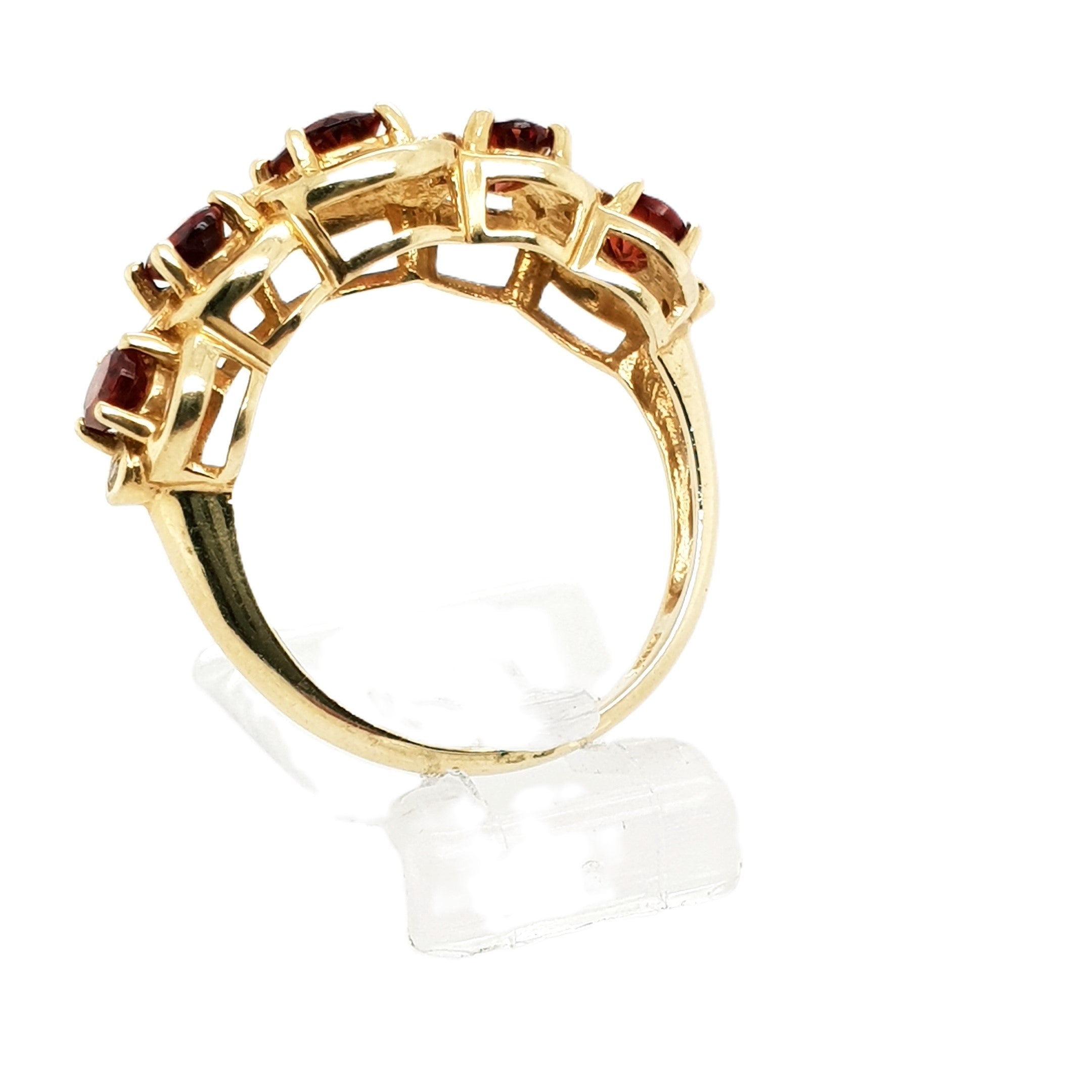 Brillant Granat Gold Ring 585 14kt Gr.56