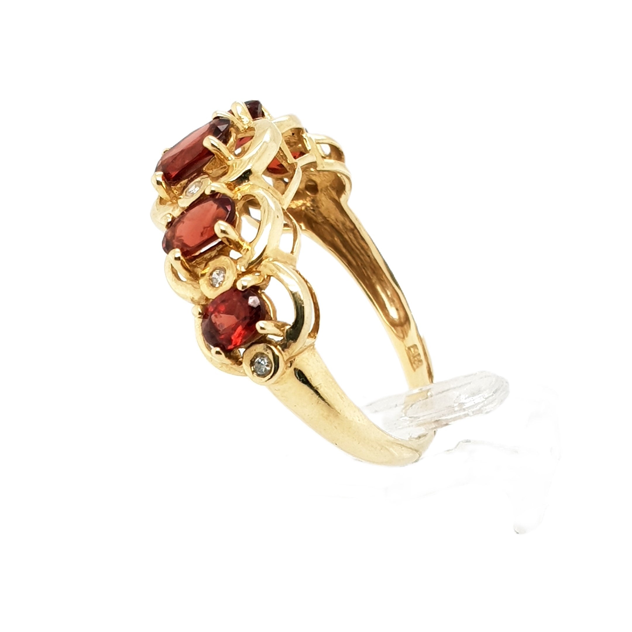 Brillant Granat Gold Ring 585 14kt Gr.56