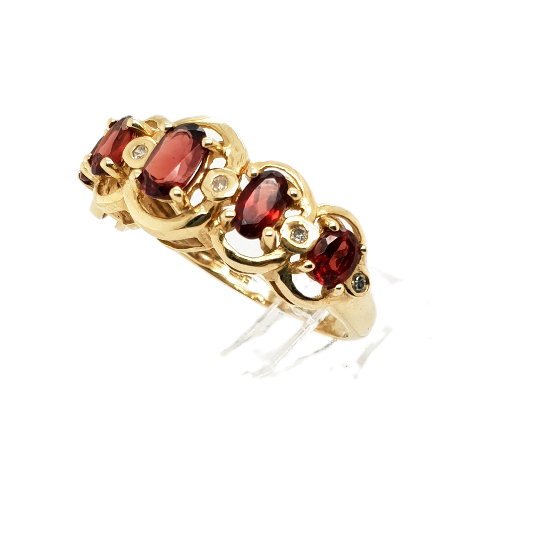 Brillant Granat Gold Ring 585 14kt Gr.56