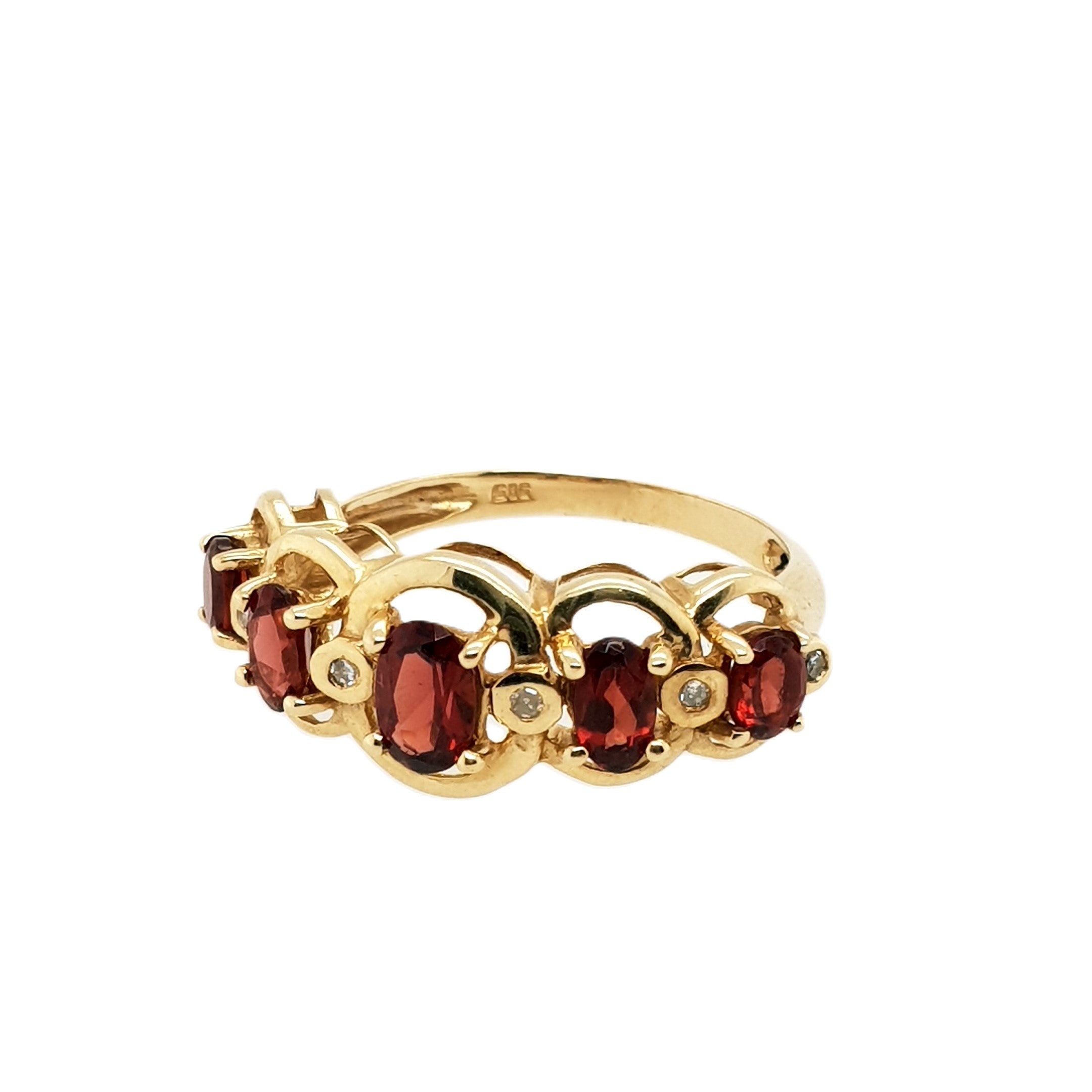Brillant Granat Gold Ring 585 14kt Gr.56