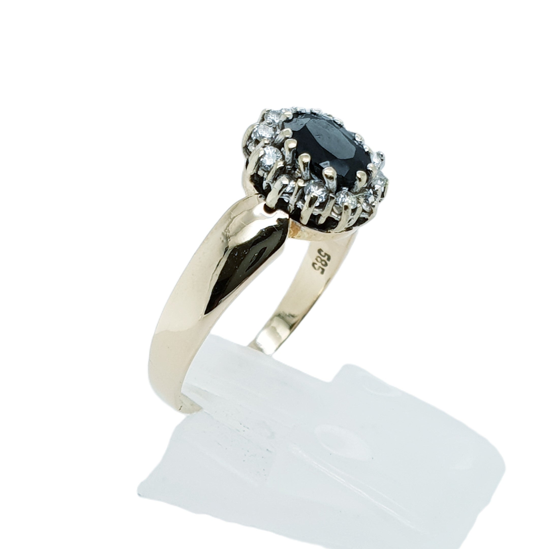 Brillant Saphir Gold Ring 585 14kt Gr.58