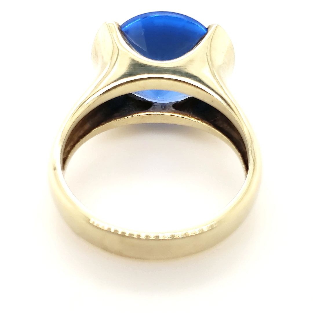 Ring Gelb Gold 333 8kt Größe 53 Blauer Farbstein