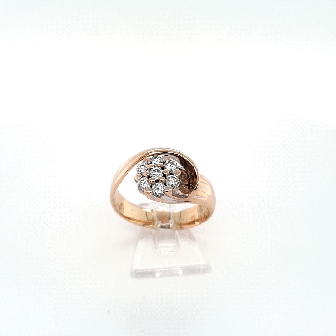 Damen Ring Gelbgold Weißgold 585 14 kt Brillanten *58/59 Schmuck
