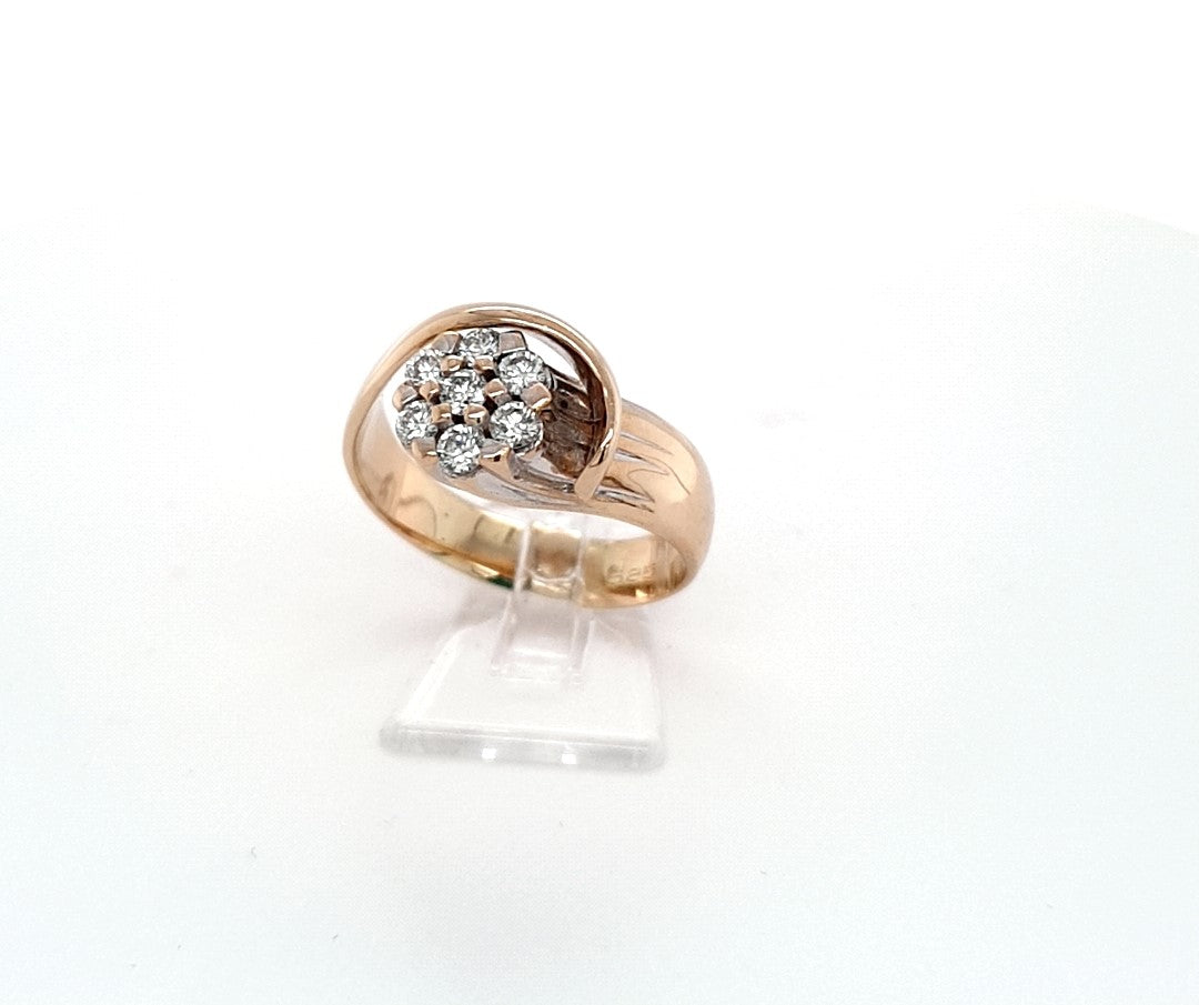 Damen Ring Gelbgold Weißgold 585 14 kt Brillanten *58/59 Schmuck