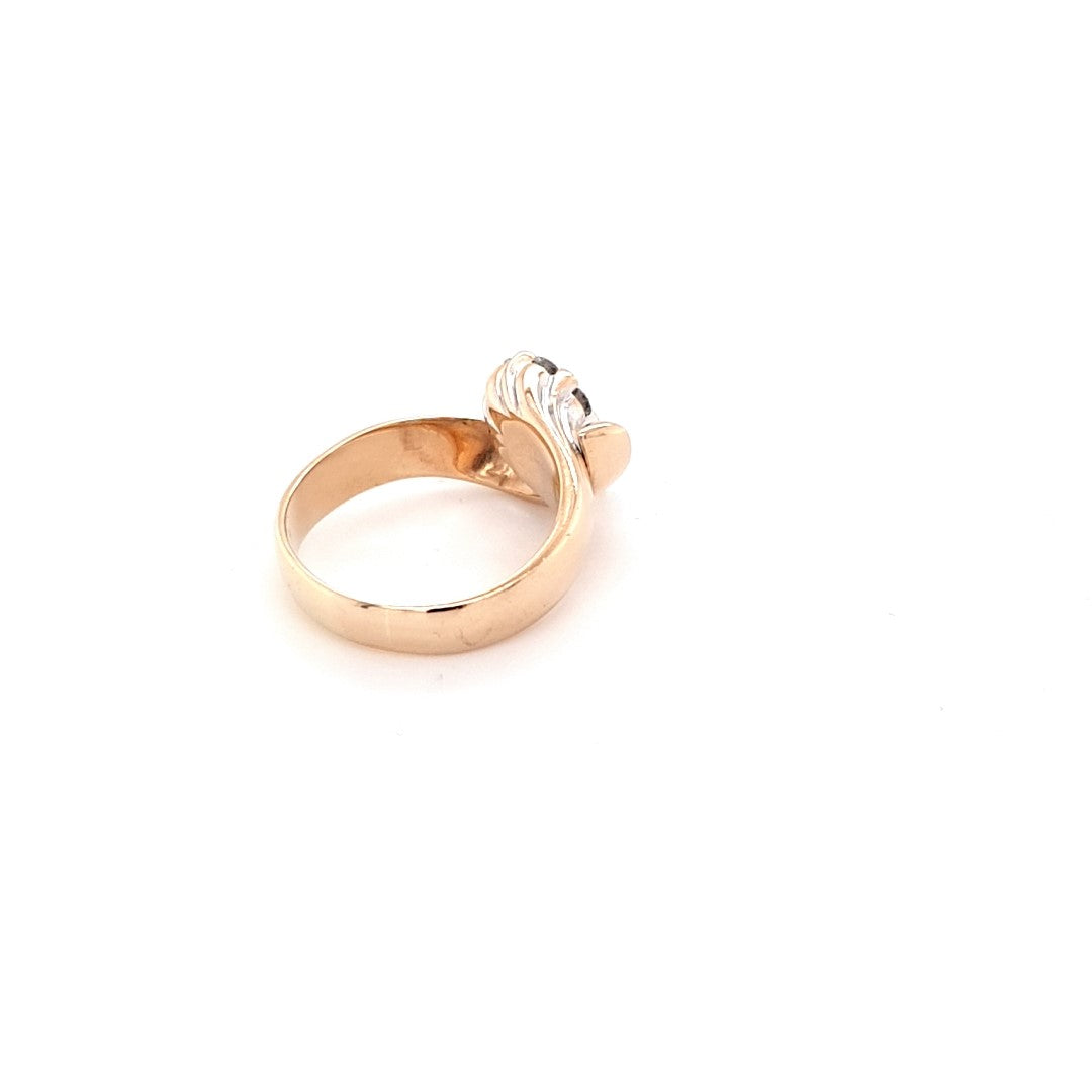 Damen Ring Gelbgold Weißgold 585 14 kt Brillanten *58/59 Schmuck