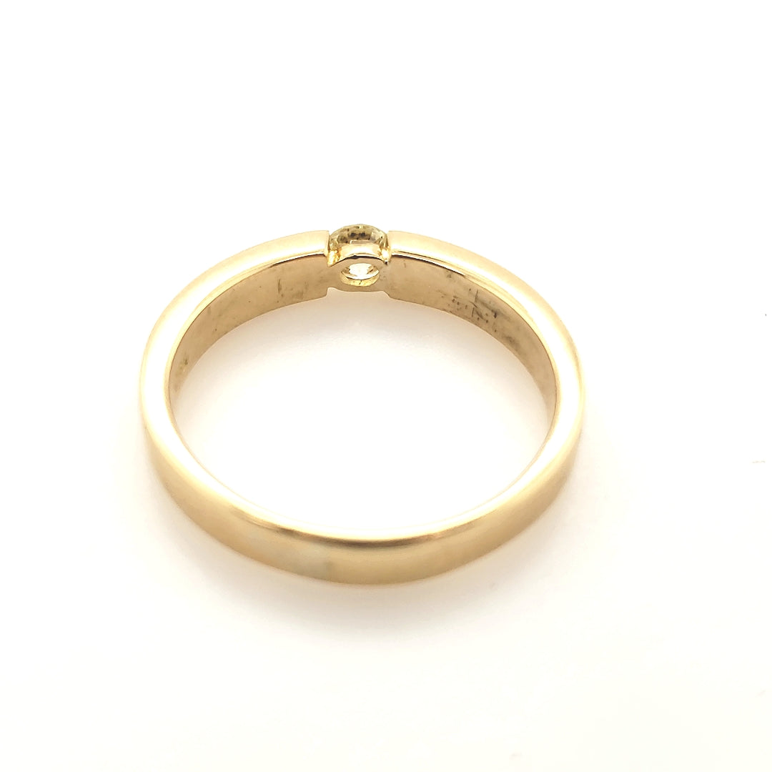 Damen Solitär Ring 1 Brillant ca. 0,20ct Gelb Gold 18kt Größe 57