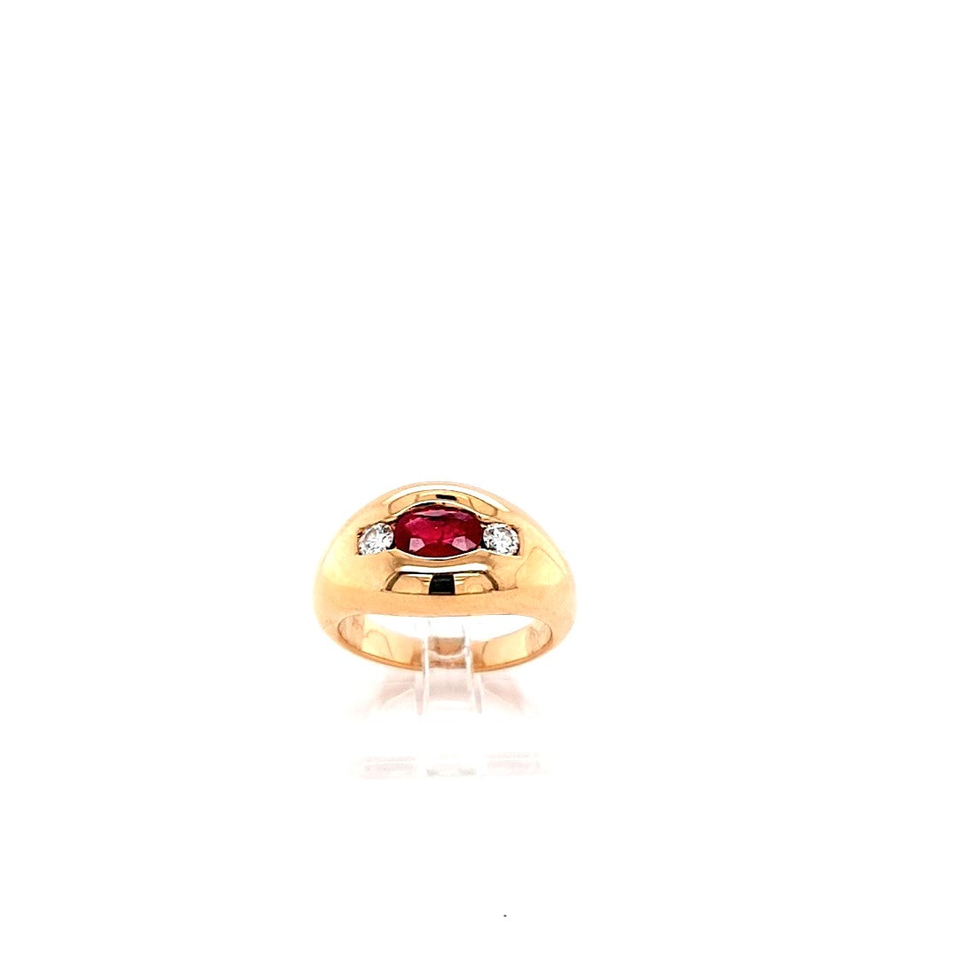 Bandring 750 18 kt. Gelbgold Brillanten Rubin 53 Schmuck 177038