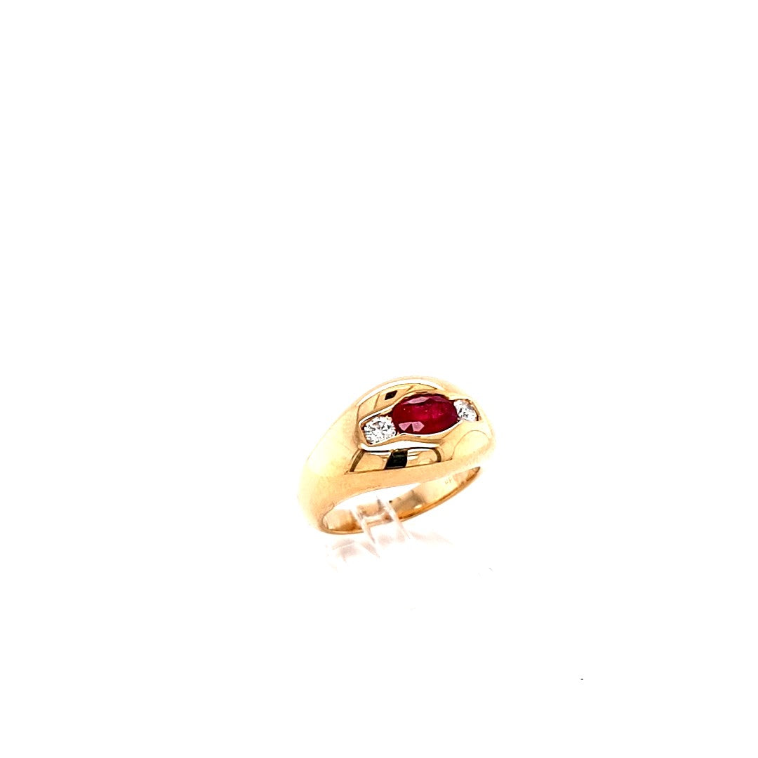 Bandring 750 18 kt. Gelbgold Brillanten Rubin 53 Schmuck 177038