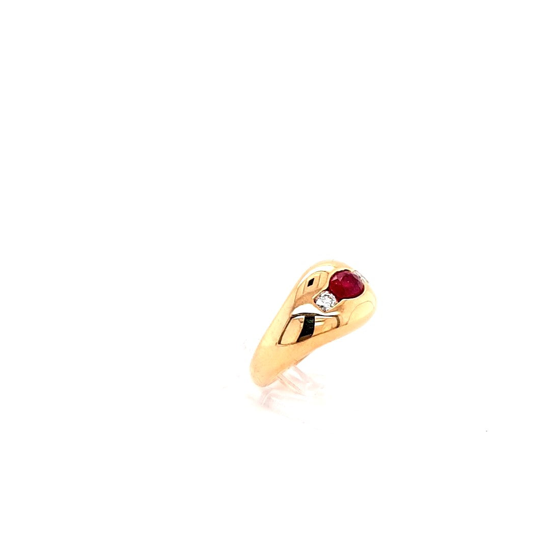 Bandring 750 18 kt. Gelbgold Brillanten Rubin 53 Schmuck 177038
