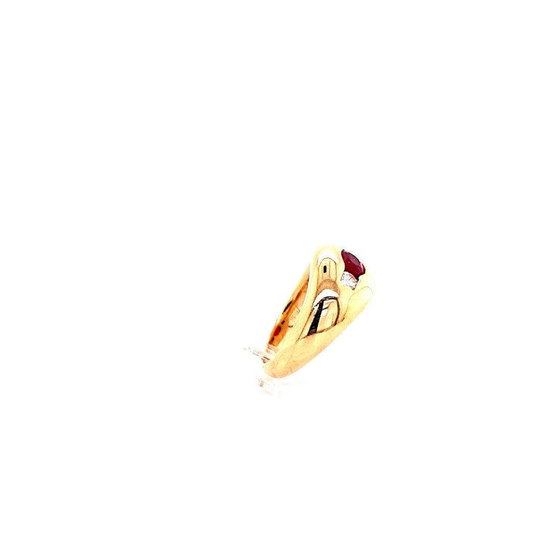 Bandring 750 18 kt. Gelbgold Brillanten Rubin 53 Schmuck 177038