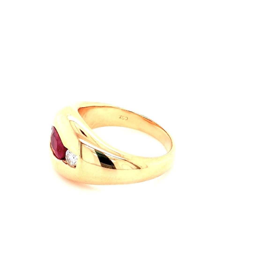 Bandring 750 18 kt. Gelbgold Brillanten Rubin 53 Schmuck 177038