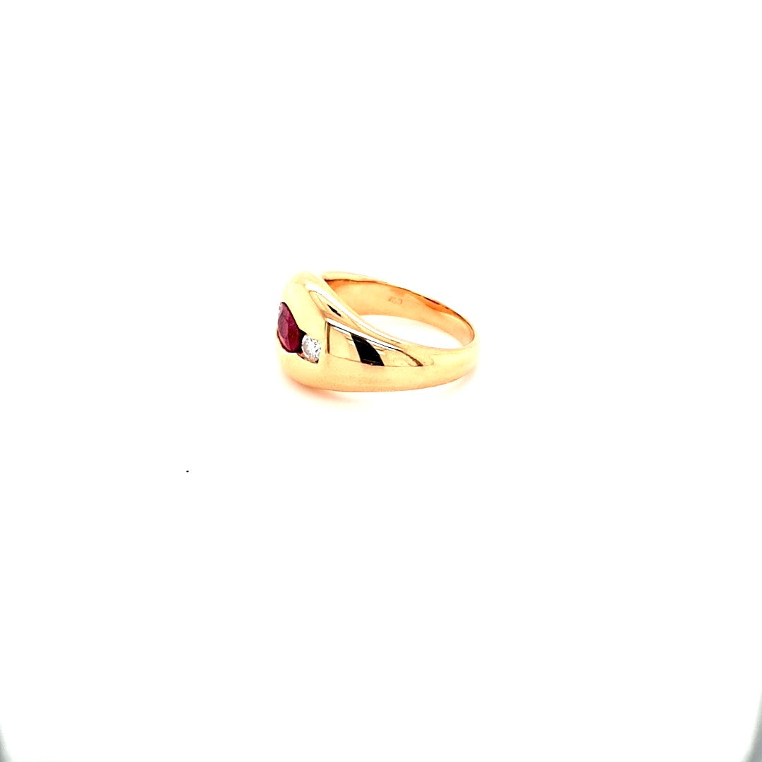 Bandring 750 18 kt. Gelbgold Brillanten Rubin 53 Schmuck 177038