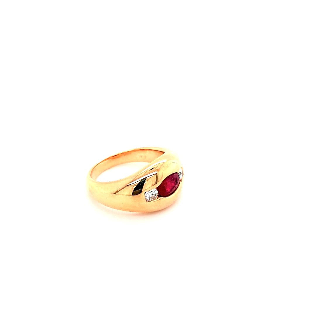 Bandring 750 18 kt. Gelbgold Brillanten Rubin 53 Schmuck 177038