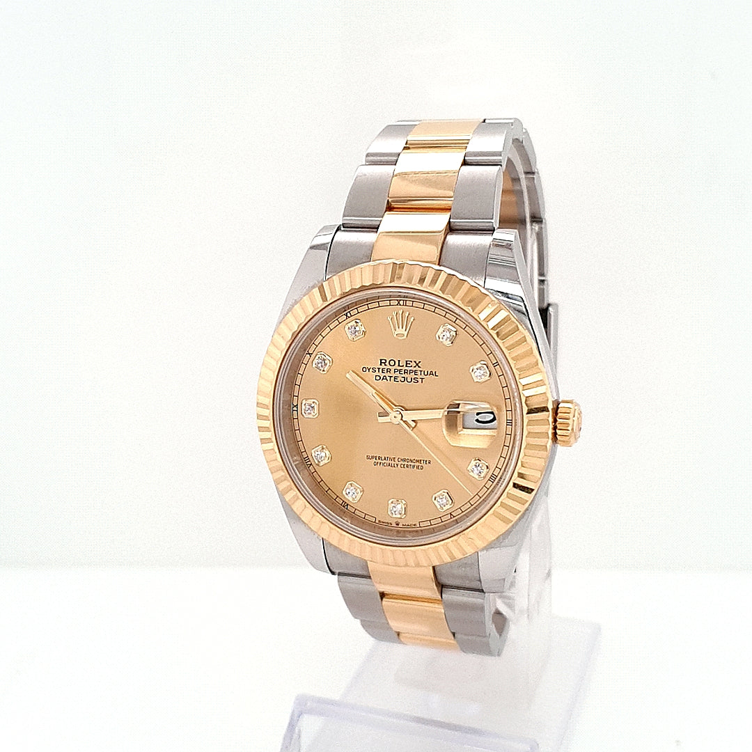 Rolex Datejust Stahl/Gold Diamanten 41 Ref.126333 Full-Set