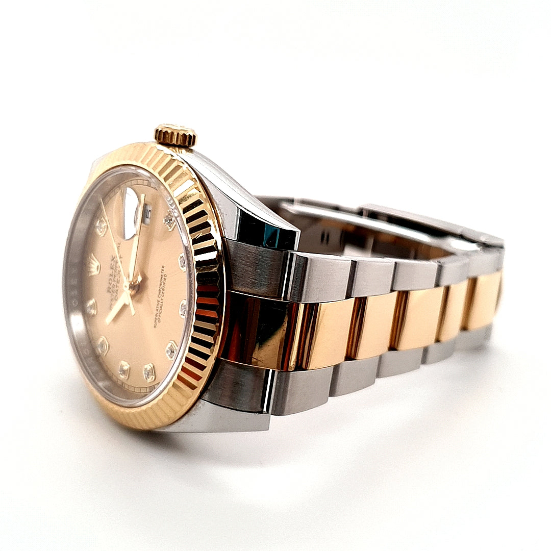 Rolex Datejust Stahl/Gold Diamanten 41 Ref.126333 Full-Set