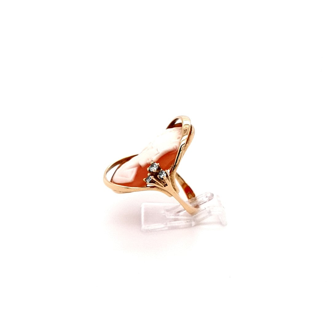 Damen Ring Gelb Gold 750 18 kt Brillant Gemme