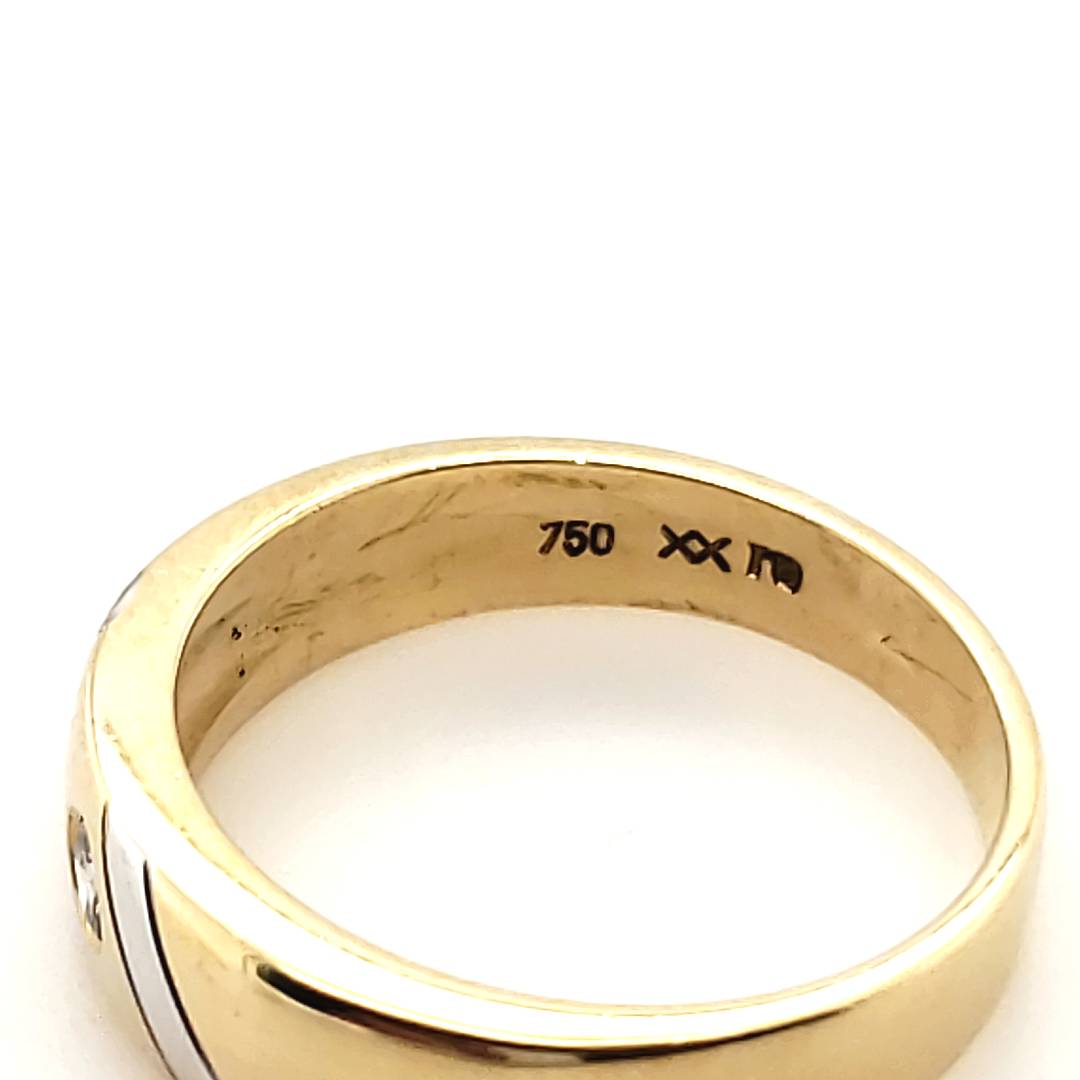 Damen Solitär Ring Gelbgold 750 18kt Größe 54,5 ca.0,09ct