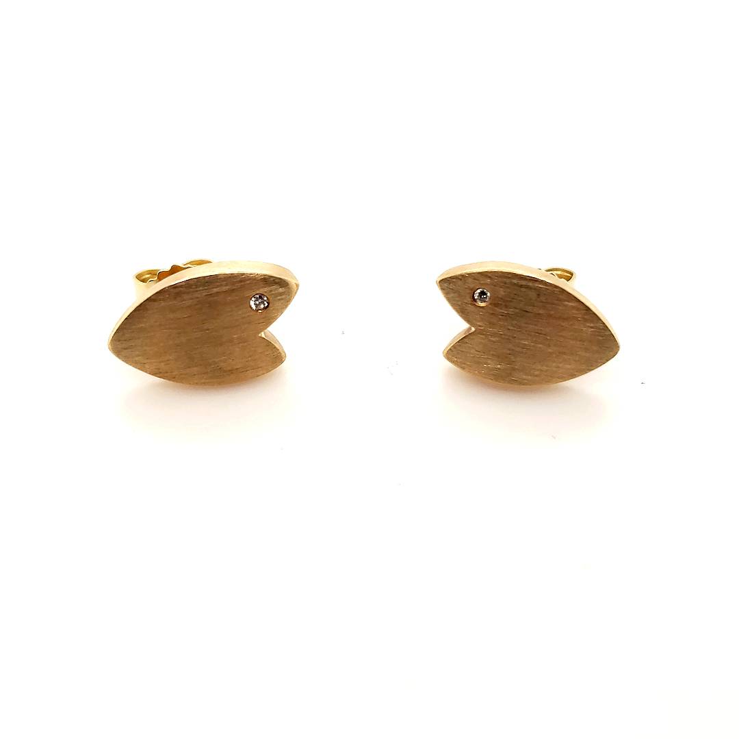 Damen Ohrstecker Gelbgold Matt 585 14kt
