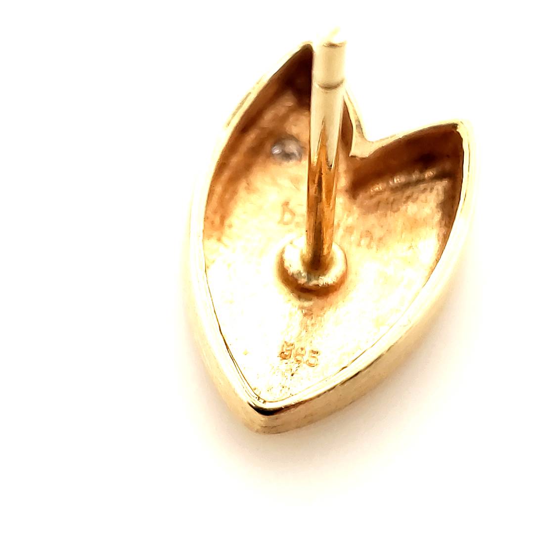 Damen Ohrstecker Gelbgold Matt 585 14kt