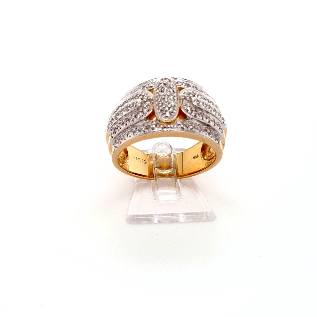Damen Ring Gelbgold Weißgold Brillant 750 18 kt. Geschenk Schmuck