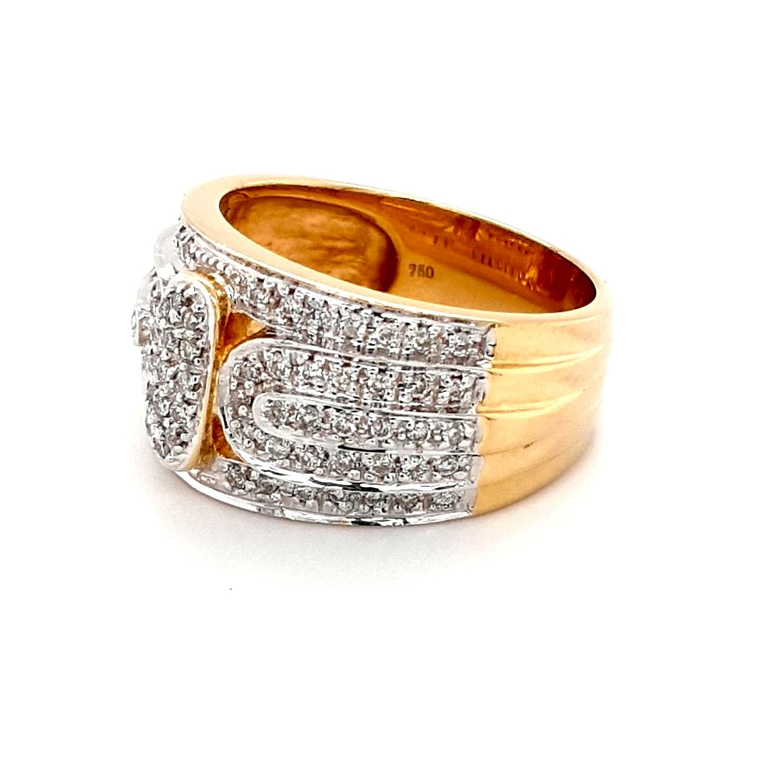 Damen Ring Gelbgold Weißgold Brillant 750 18 kt. Geschenk Schmuck