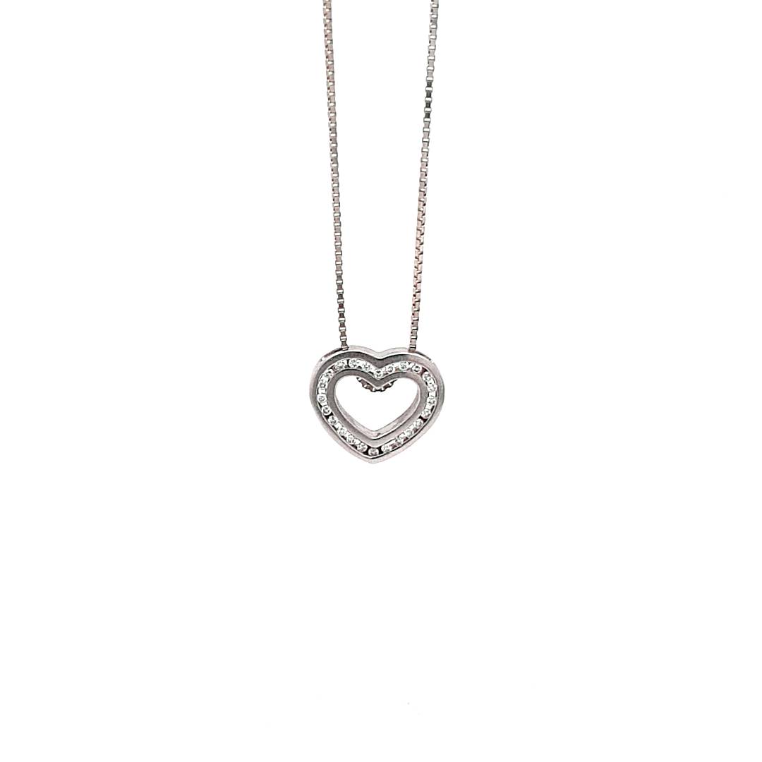 Kette Anhänger Weiß Gold 585 14 kt Brillanten Damen Schmuck