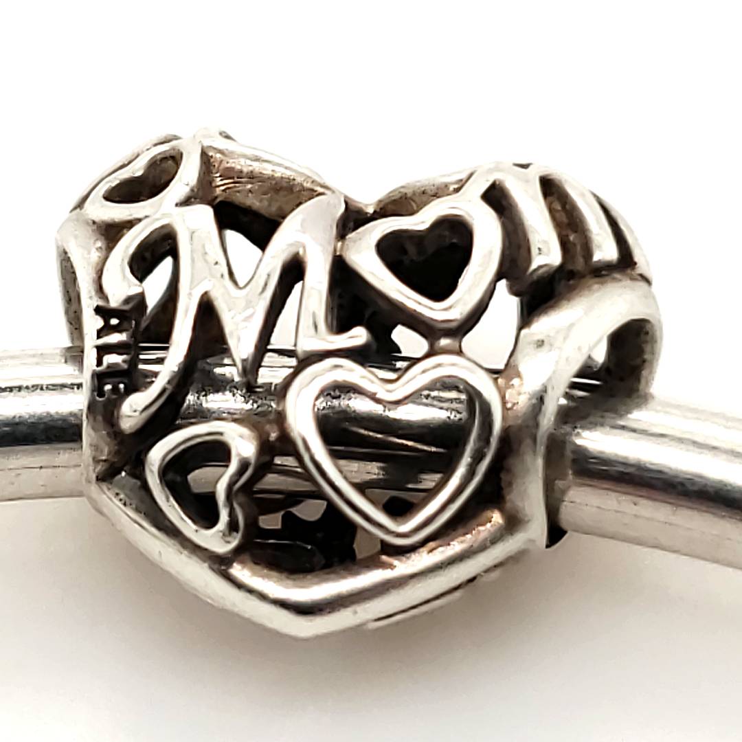 Pandora Armreif Silber 925 mit 2 Chams Herzen 60mm