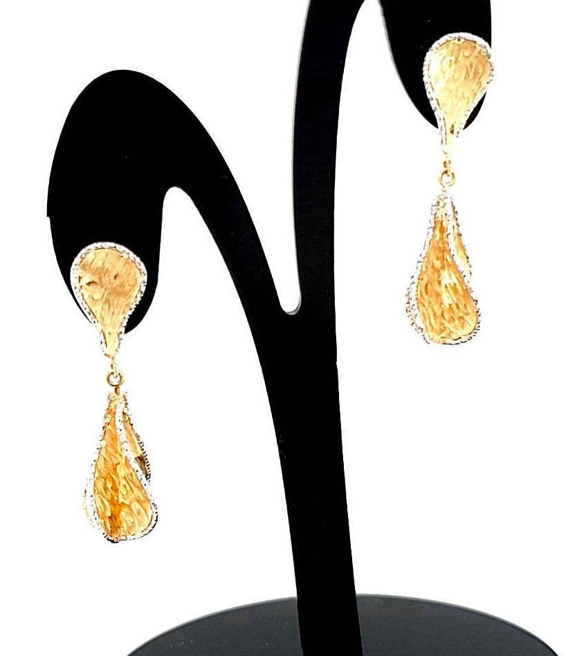 Ohrringe Gelbgold Weißgold 14 kt Hänger Damen Schmuck Geschenk