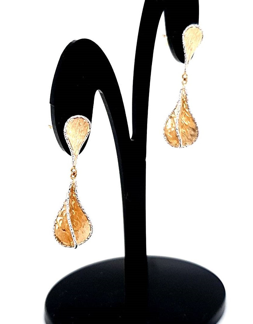 Ohrringe Gelbgold Weißgold 14 kt Hänger Damen Schmuck Geschenk
