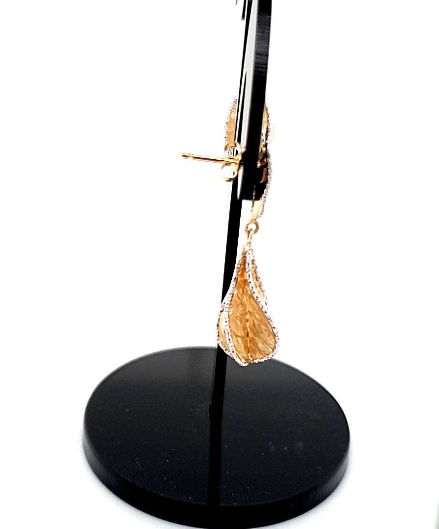 Ohrringe Gelbgold Weißgold 14 kt Hänger Damen Schmuck Geschenk