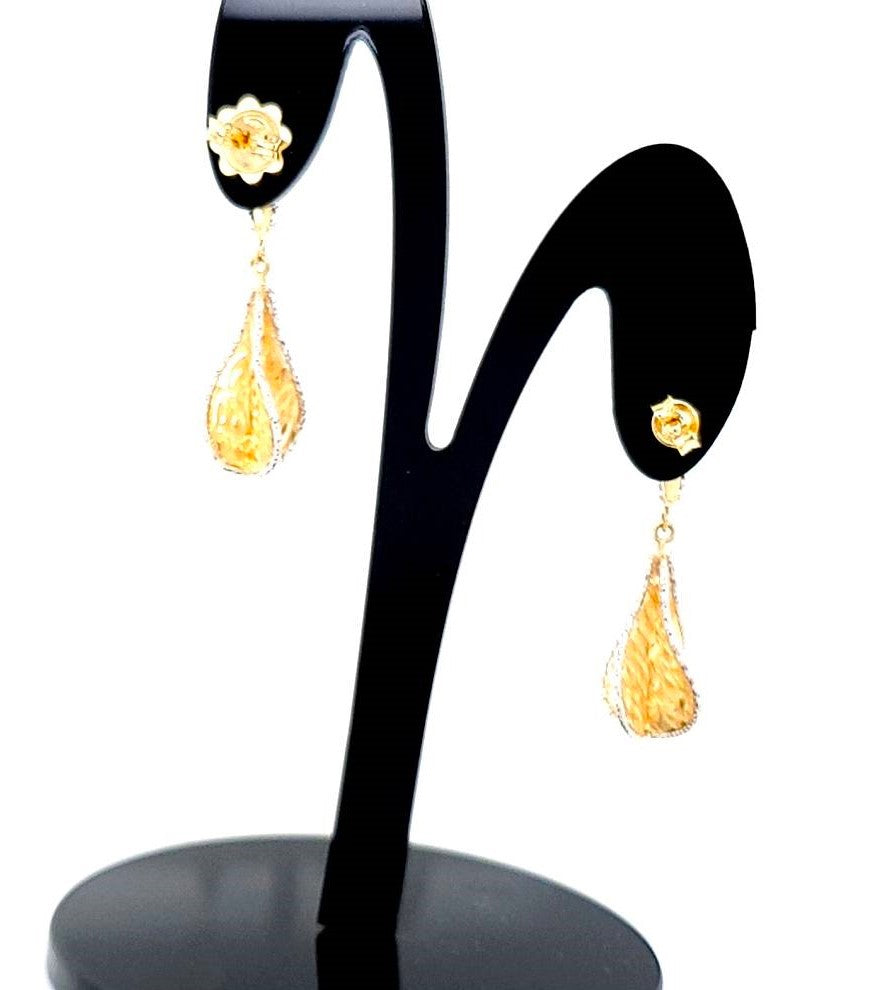 Ohrringe Gelbgold Weißgold 14 kt Hänger Damen Schmuck Geschenk