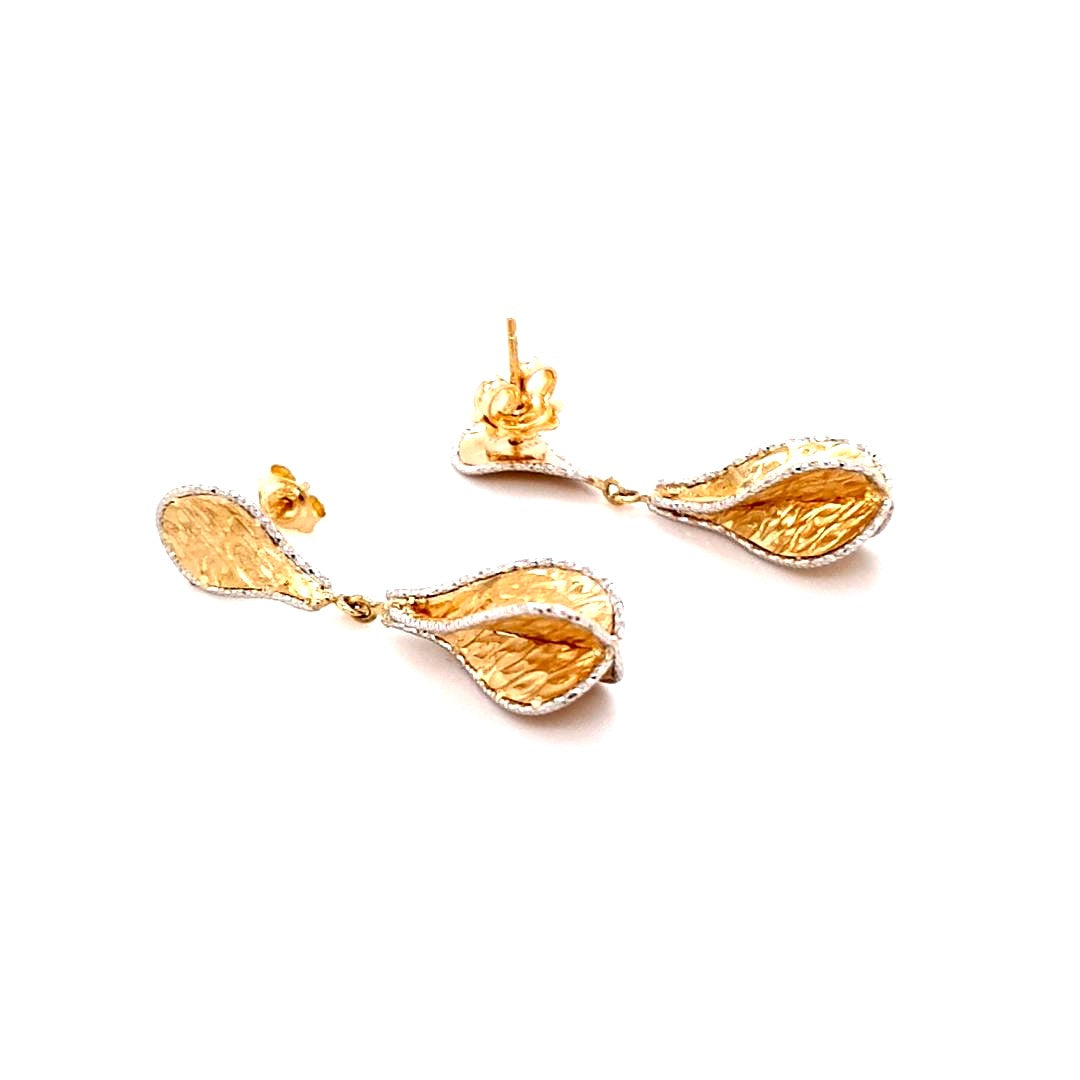 Ohrringe Gelbgold Weißgold 14 kt Hänger Damen Schmuck Geschenk