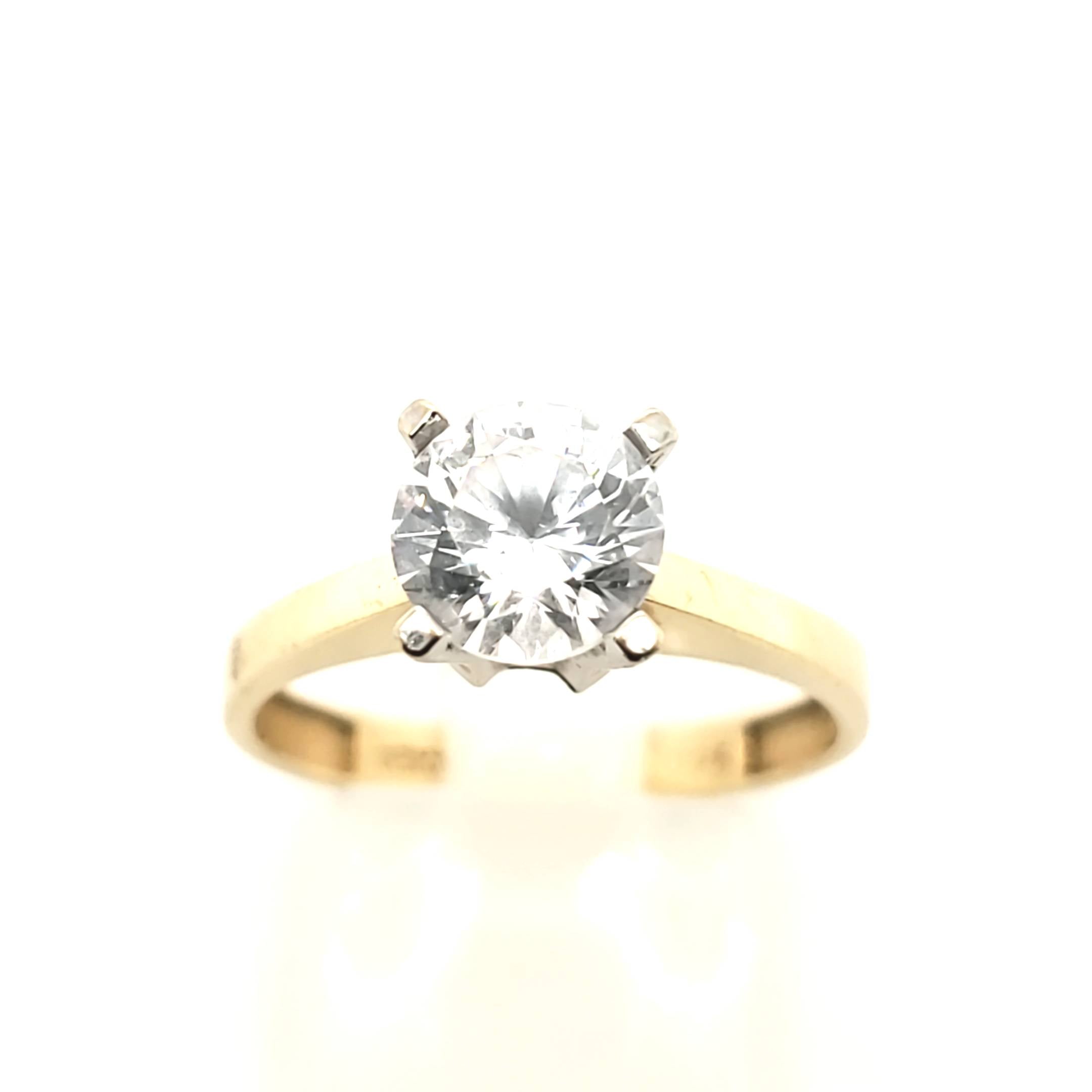 Ring Solitär Gelb Gold 585 Verlobung Größe 55